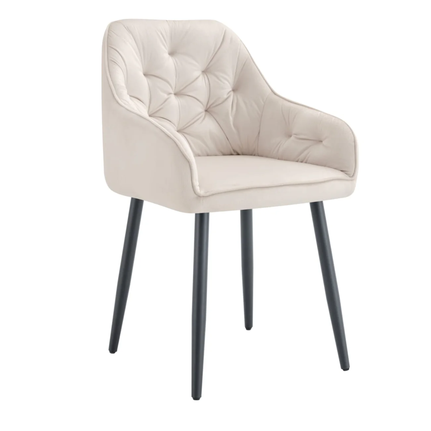 Chaise Assise en velours avec Piètement en métal noir