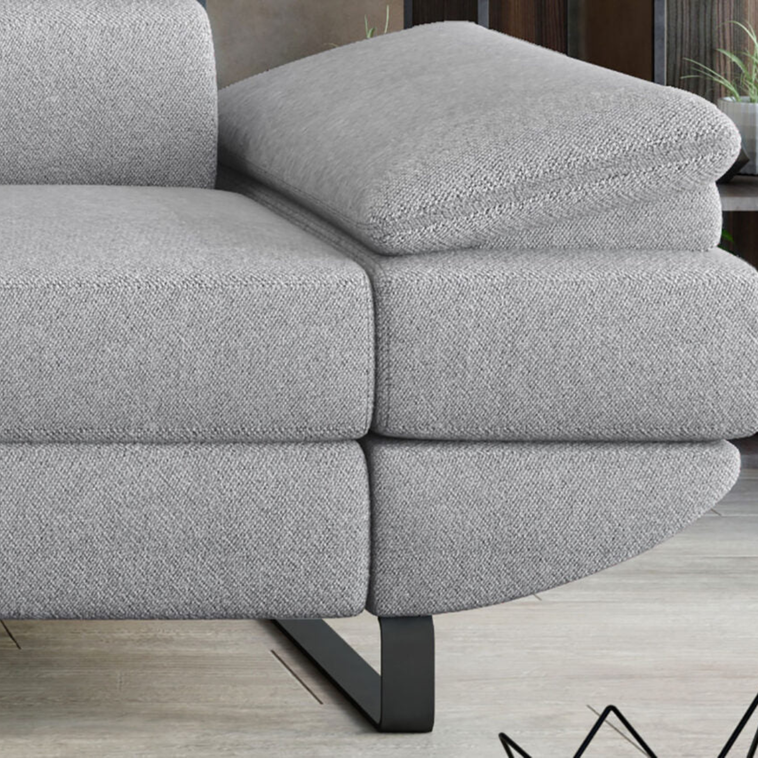 Canapé d’Angle – Confort Ajustable Électriquement et Élégance Contemporaine