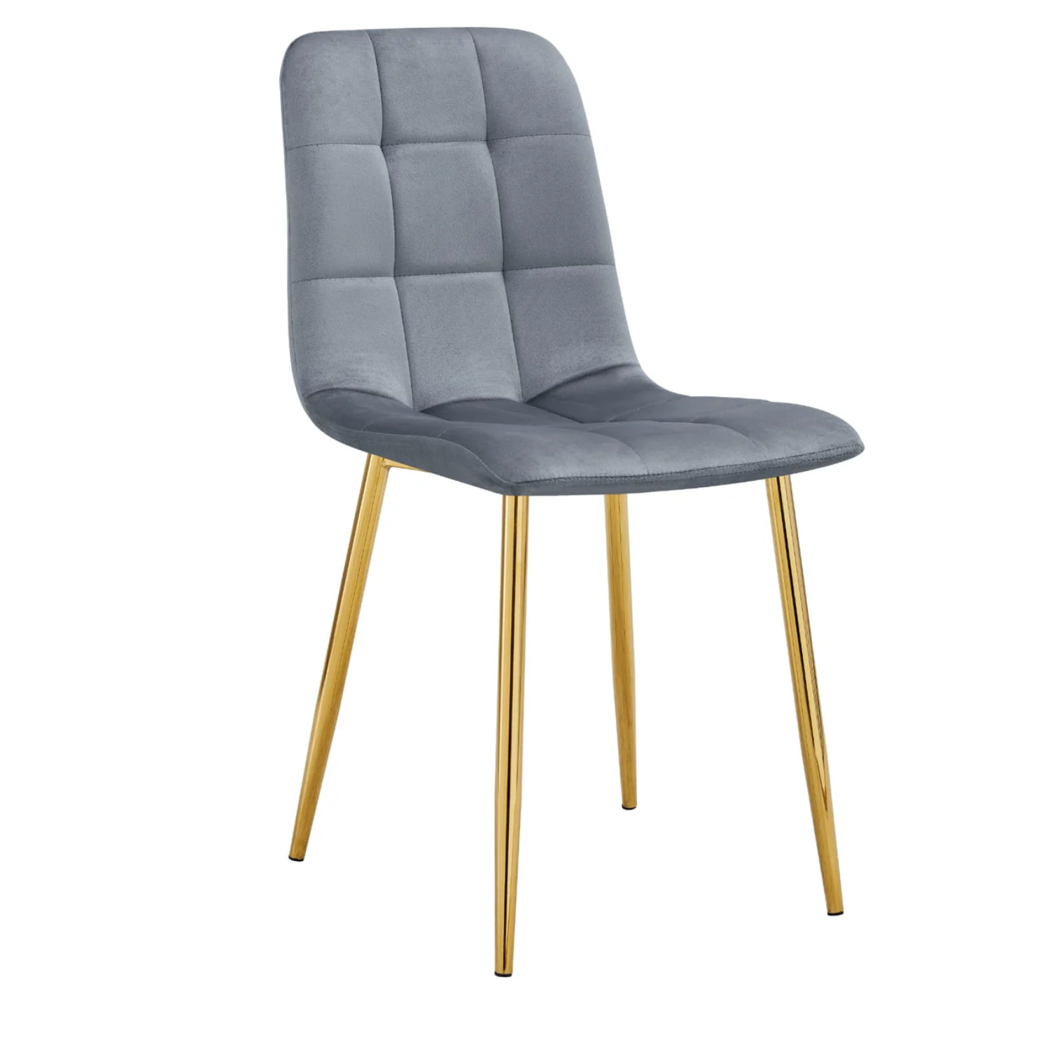 Chaise avec assise en tissu velours et piètement en acier