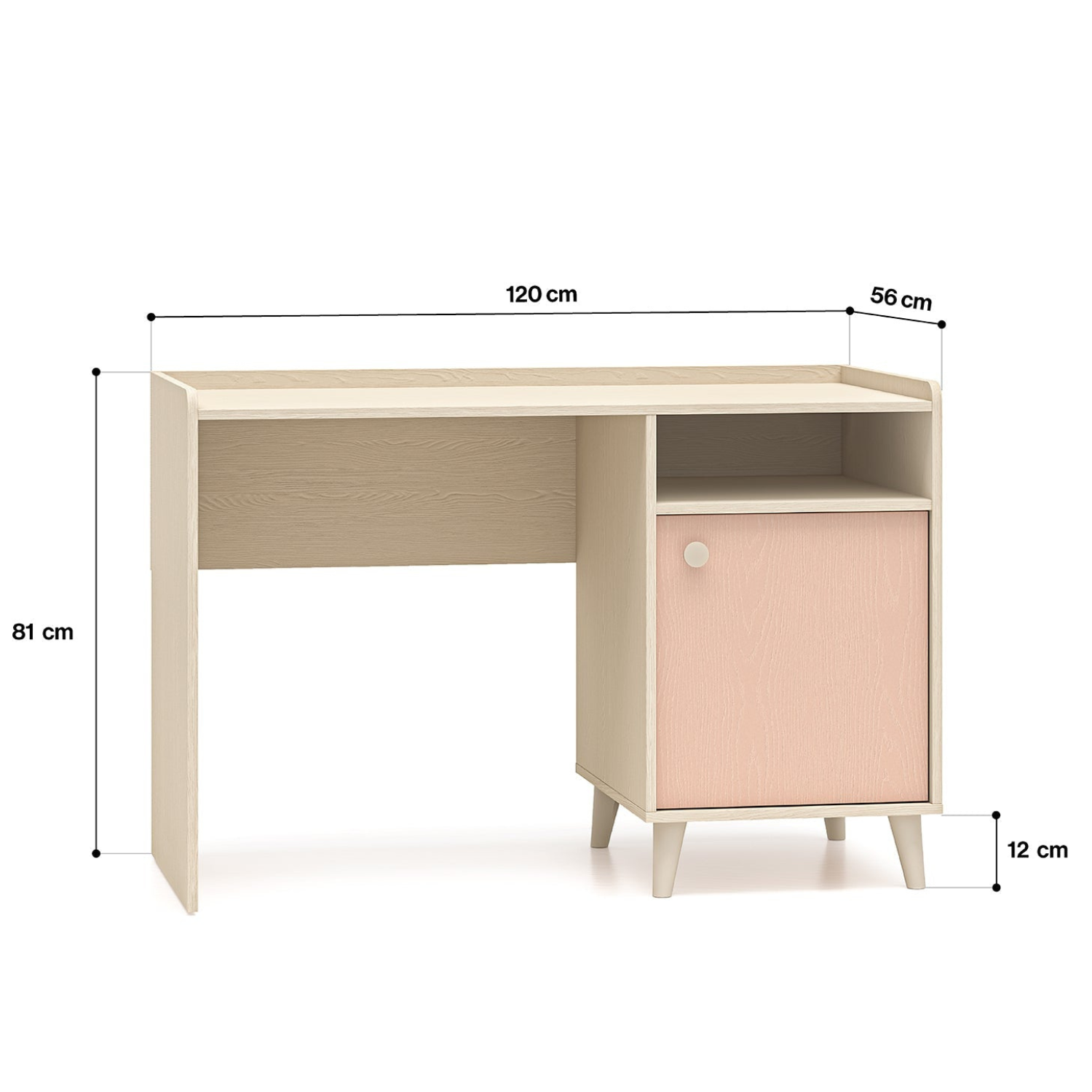 Bureau contemporain – Design moderne Rose Millénaire et Gris Palladium avec structure Sable du désert