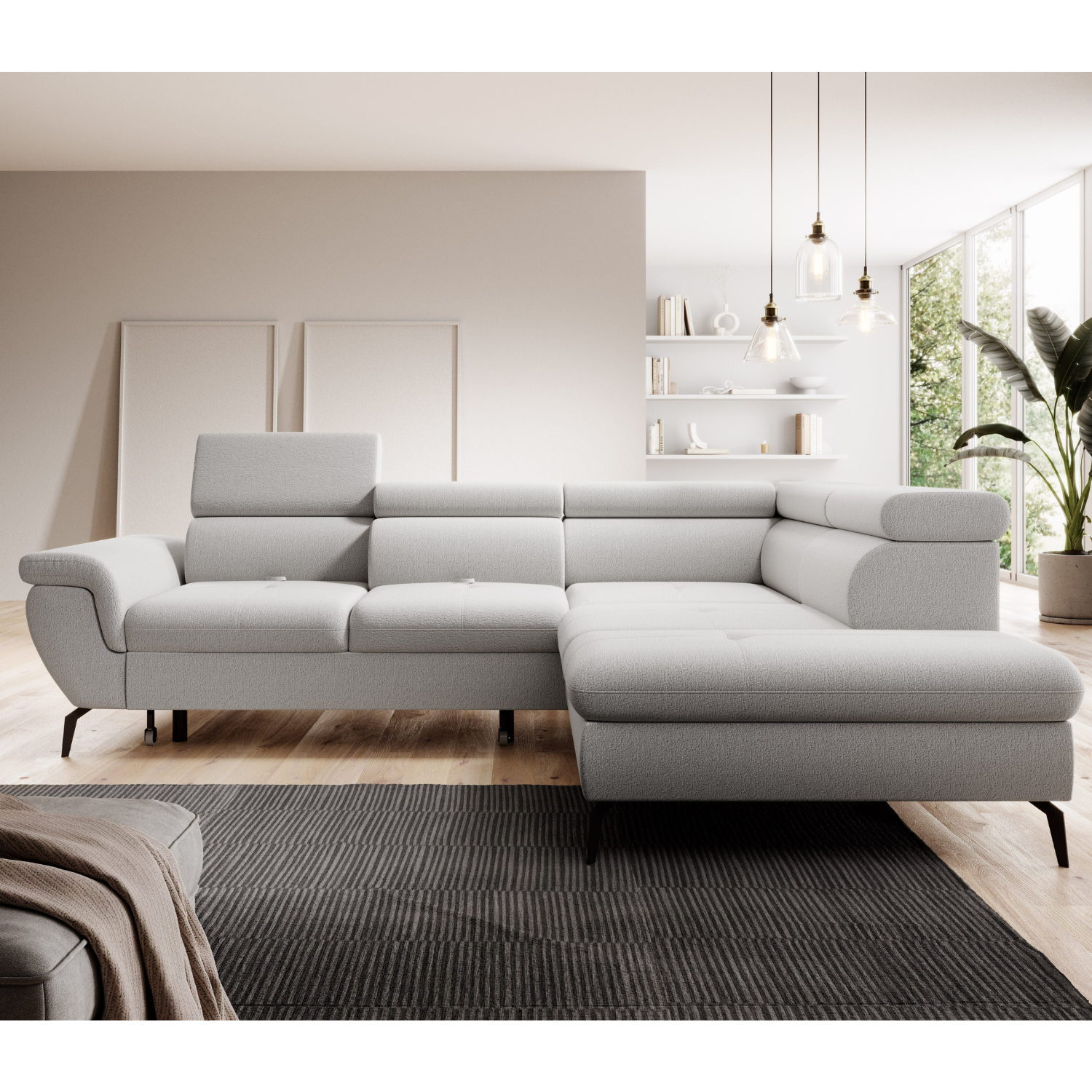 Canapé d’angle L – Design contemporain, convertible avec coffre de rangement et confort personnalisé