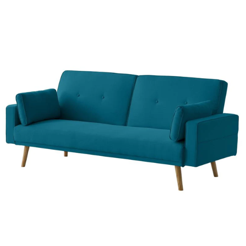 Canapé droit 3 places scandinave convertible en tissu