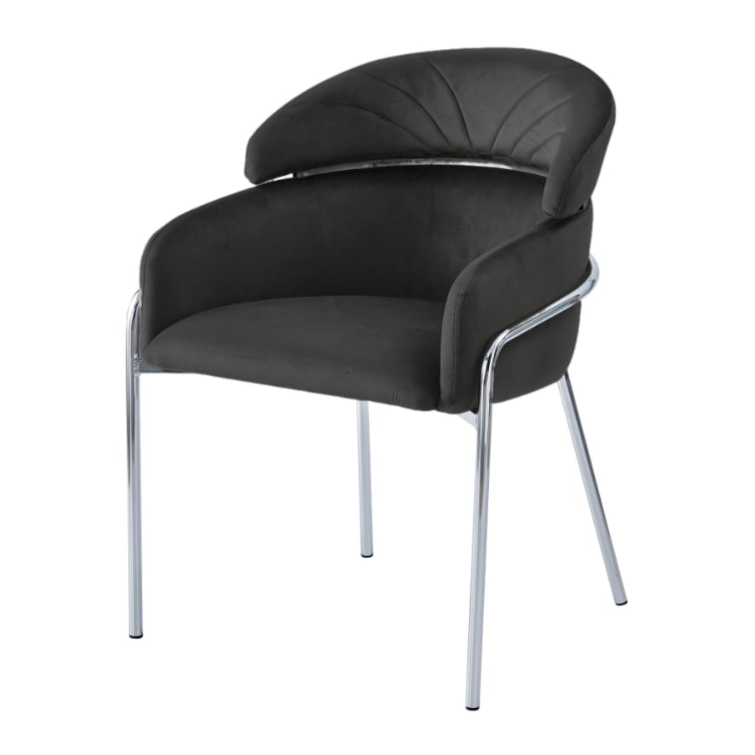 Chaise en Velours – Pieds Métalliques – L.60 x P.55 x H.80 cm