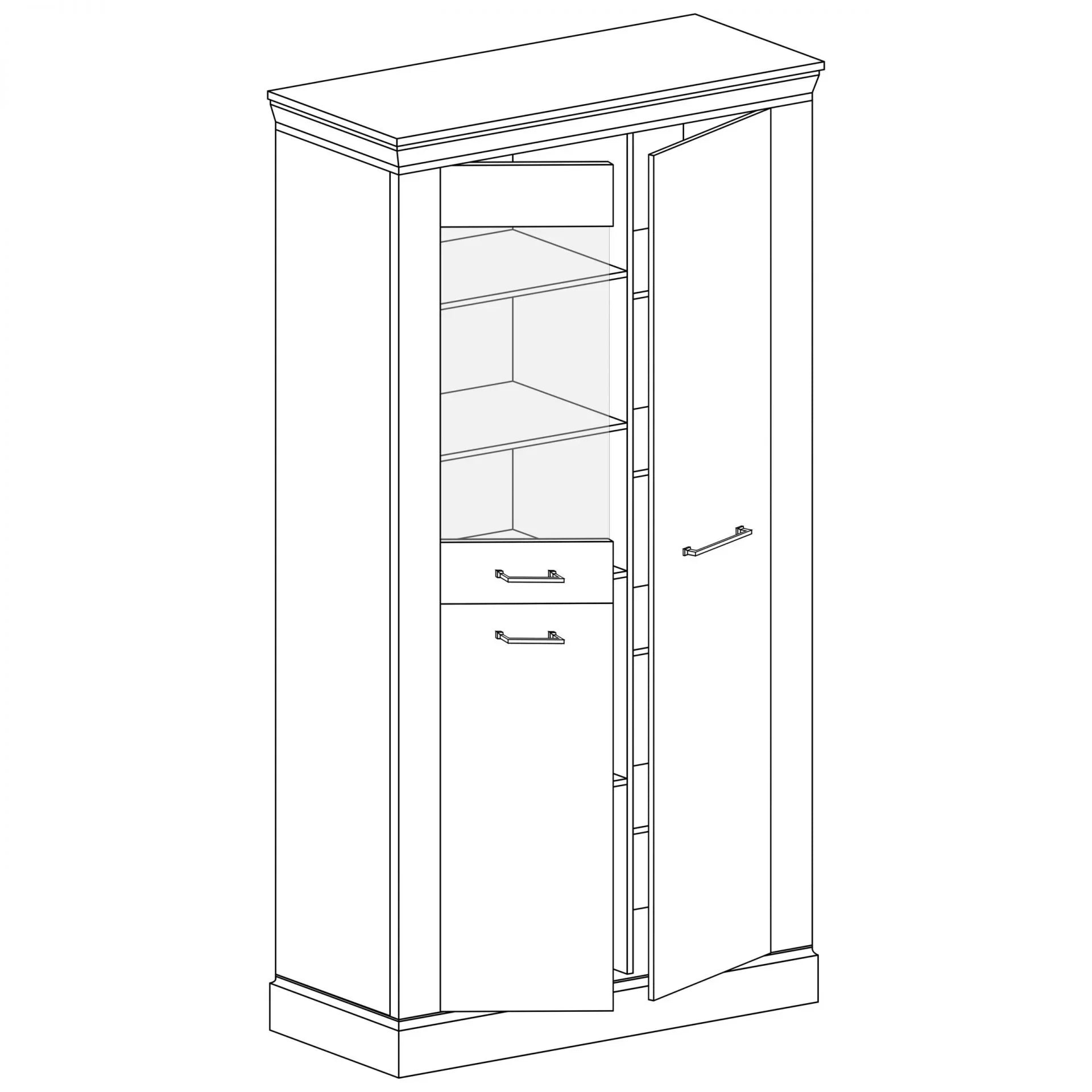 Vitrine spacieuse en verre trempé avec étagères - Decora Home