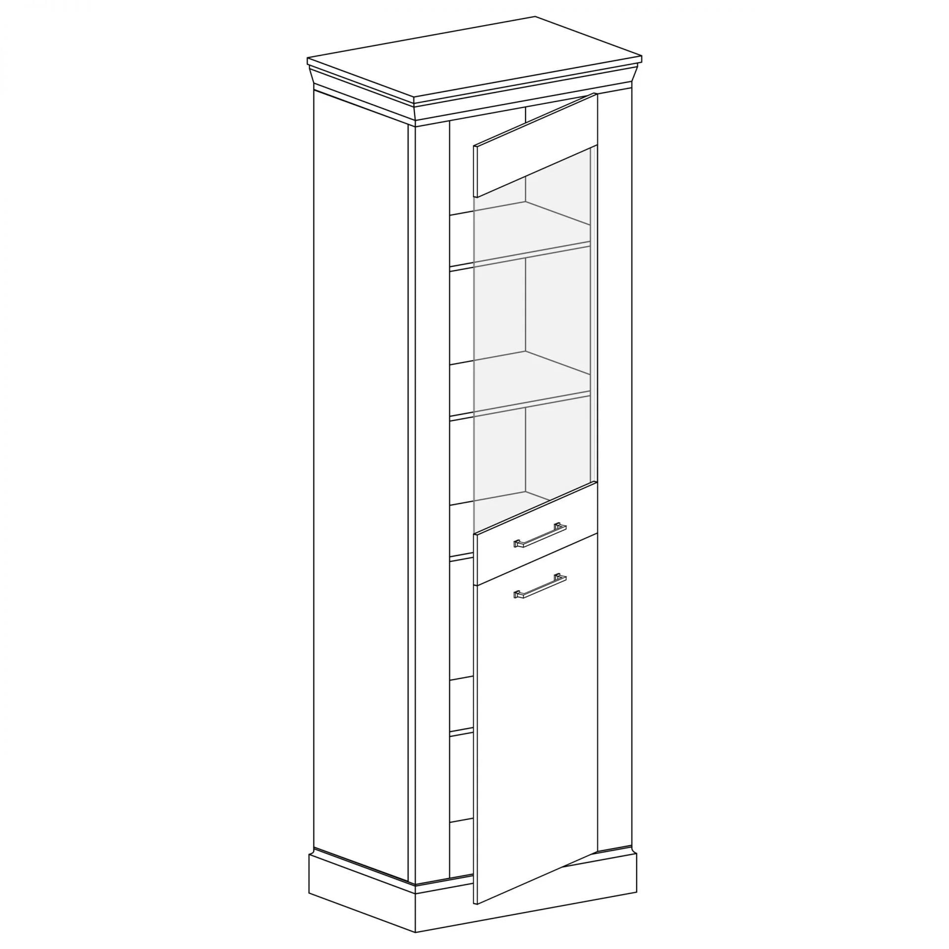 Vitrine avec façade en verre trempé et étagère interne - Decora Home