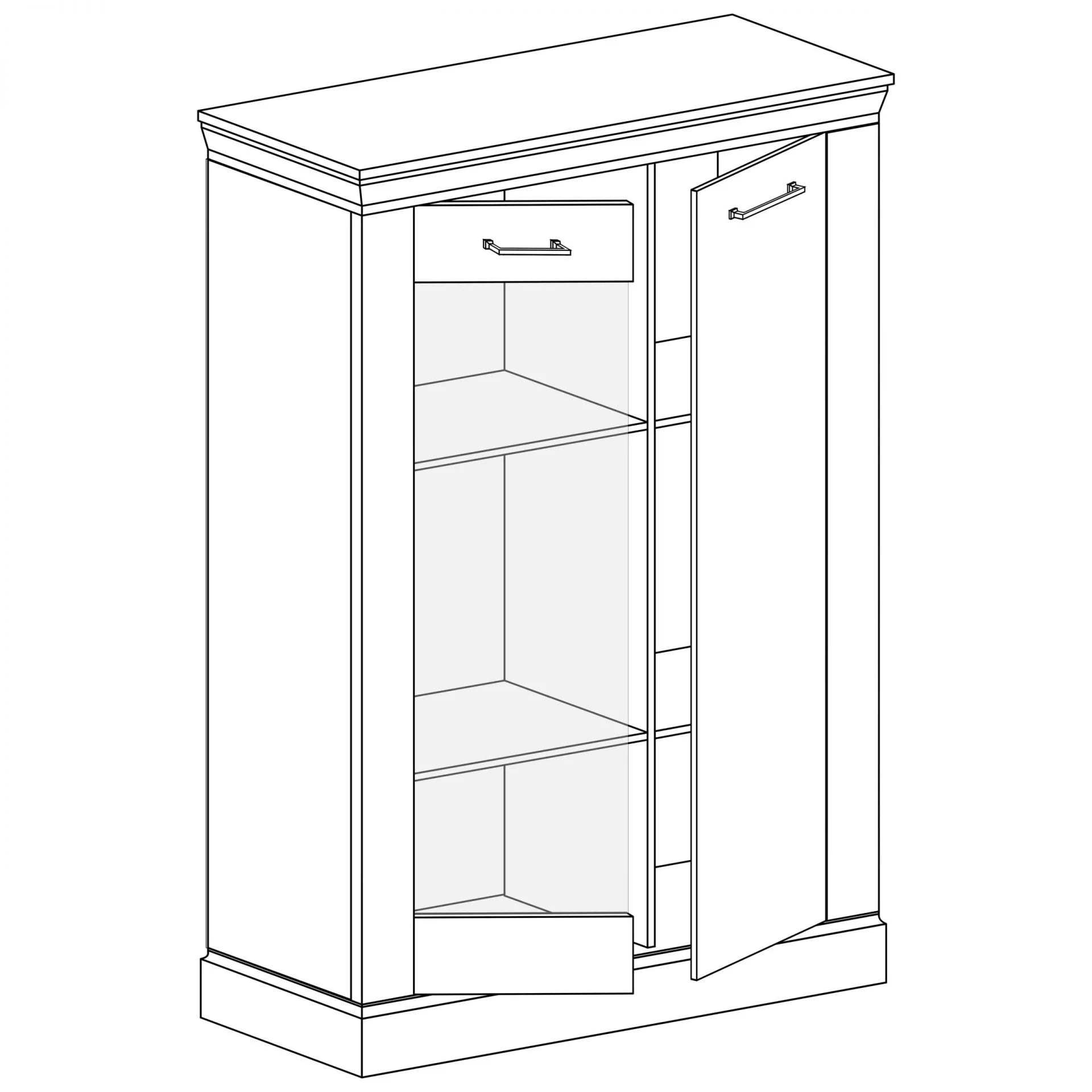 Vitrine basse chic et élégante avec façade en verre trempé - Decora Home