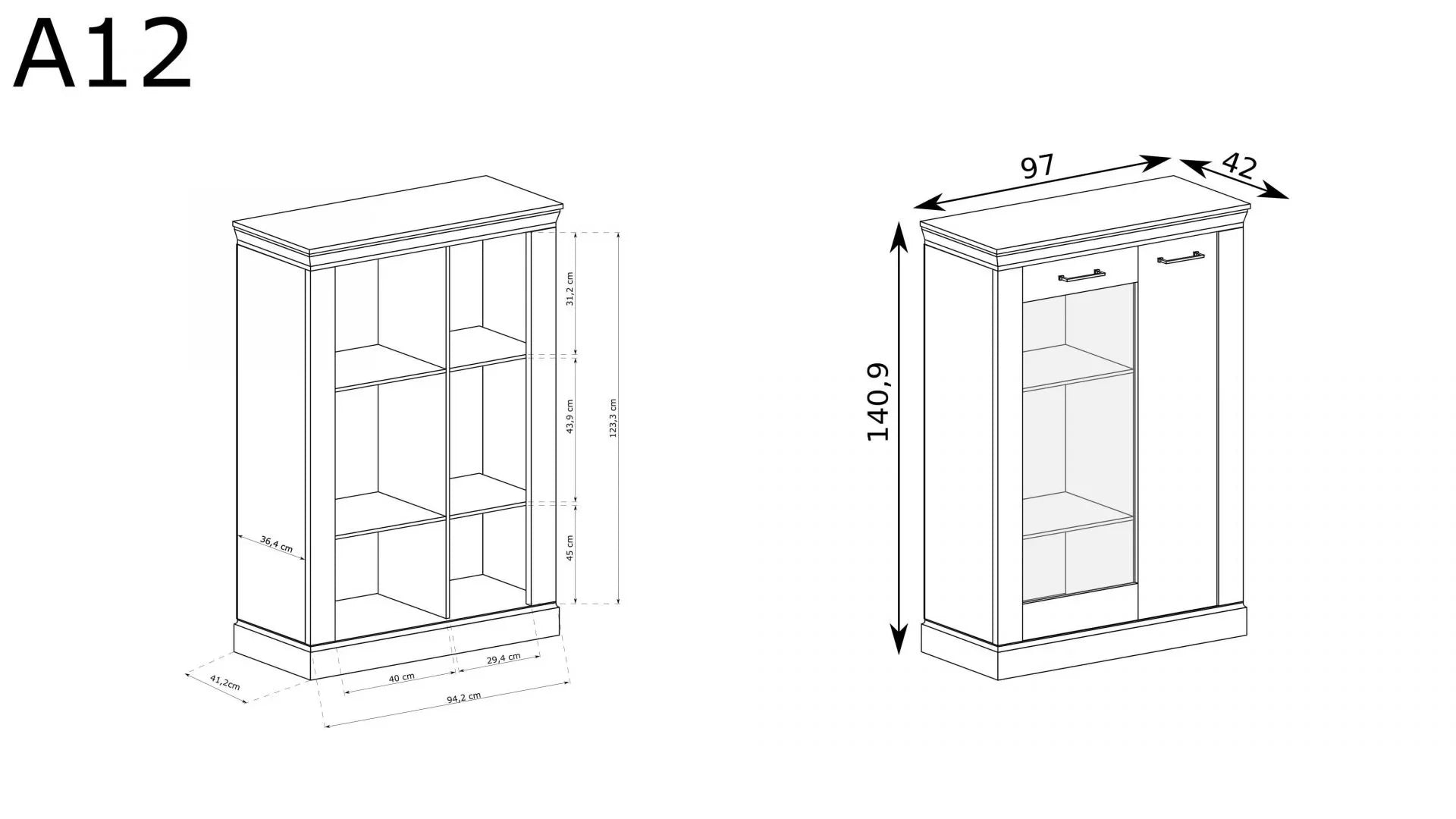 Vitrine basse chic et élégante avec façade en verre trempé - Decora Home