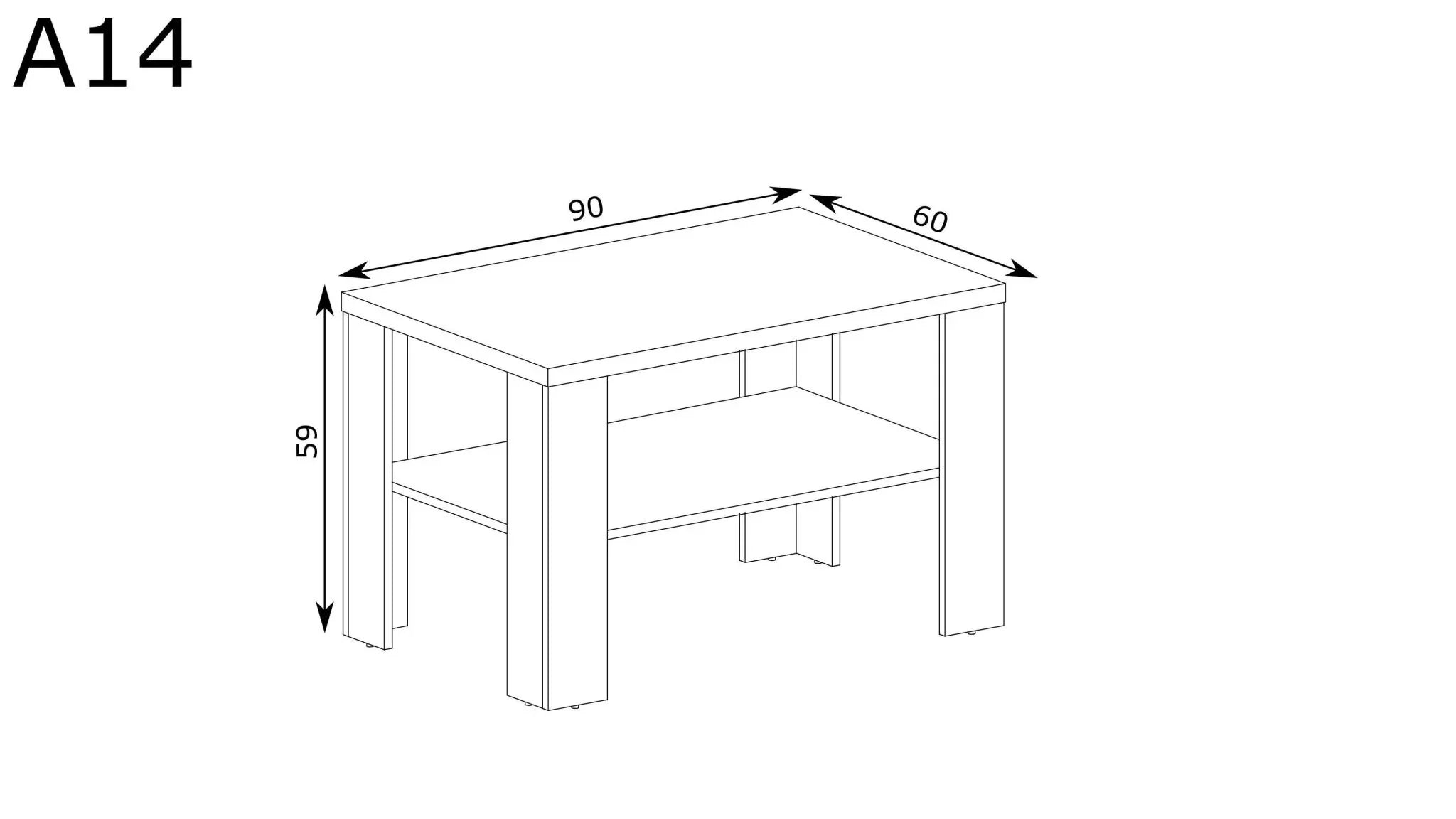Table basse  fonctionnel avec étagère intégrée - Decora Home