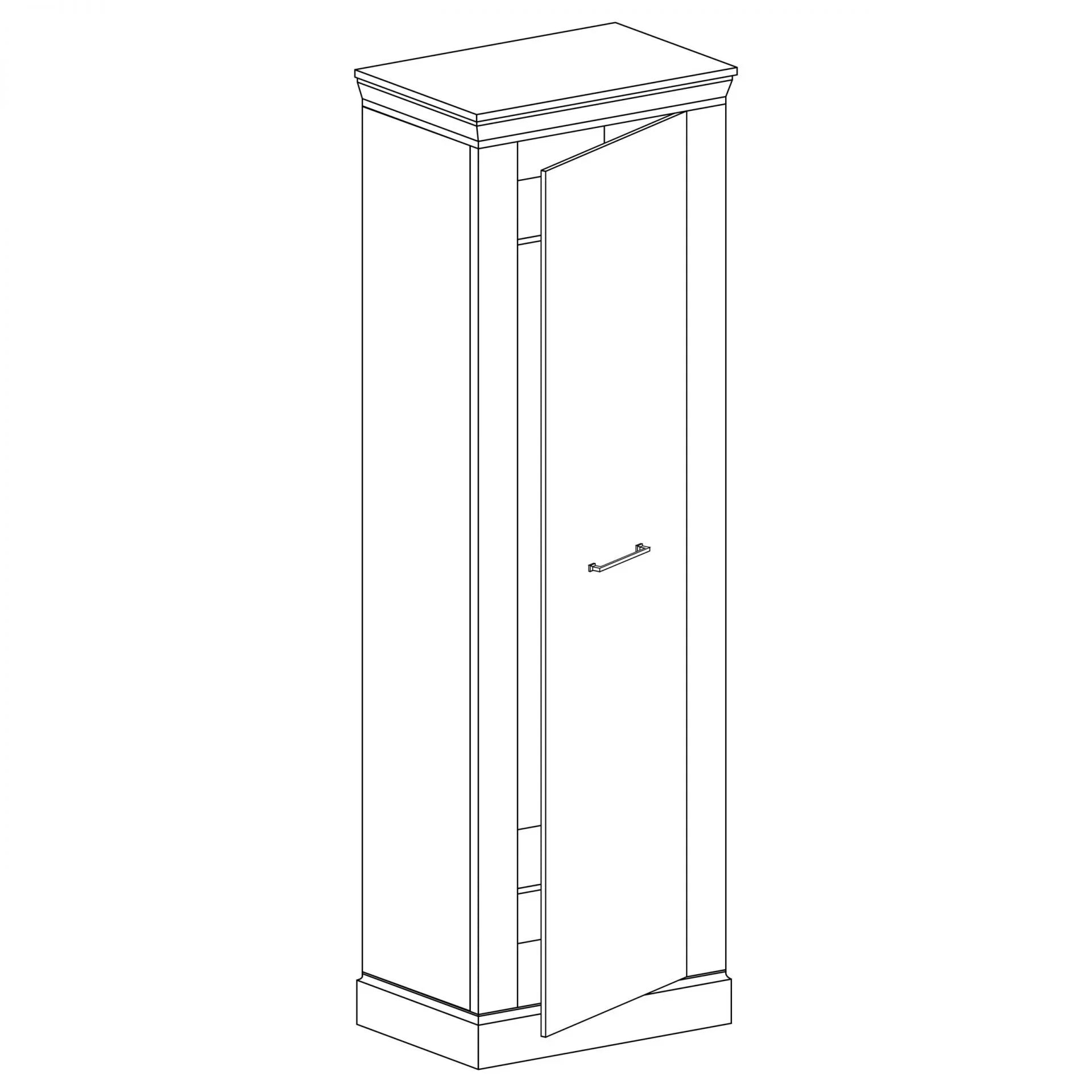 Armoire une porte avec tringle et étagères - Decora Home