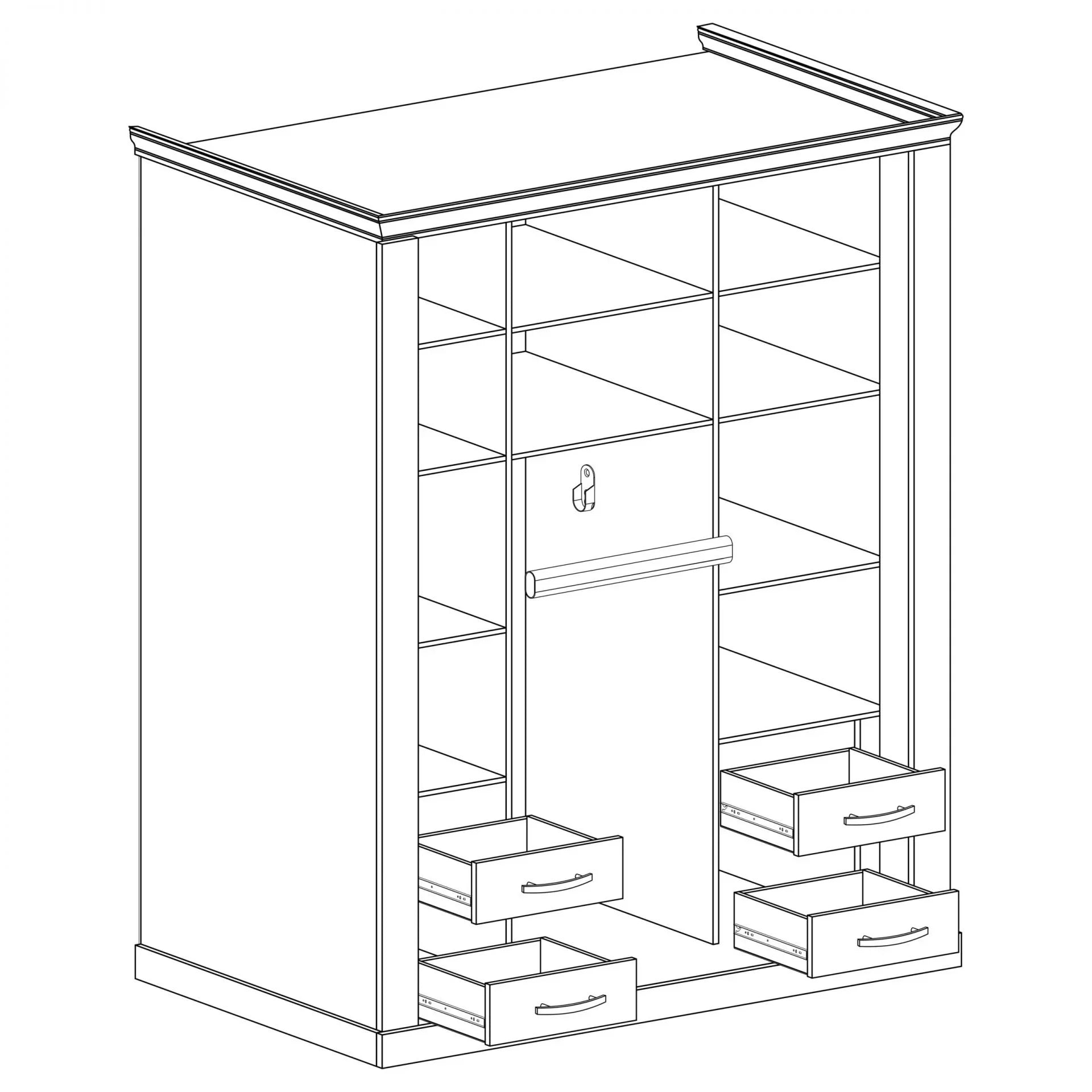 Armoire spacieuse avec portes coulissantes et miroir - Decora Home