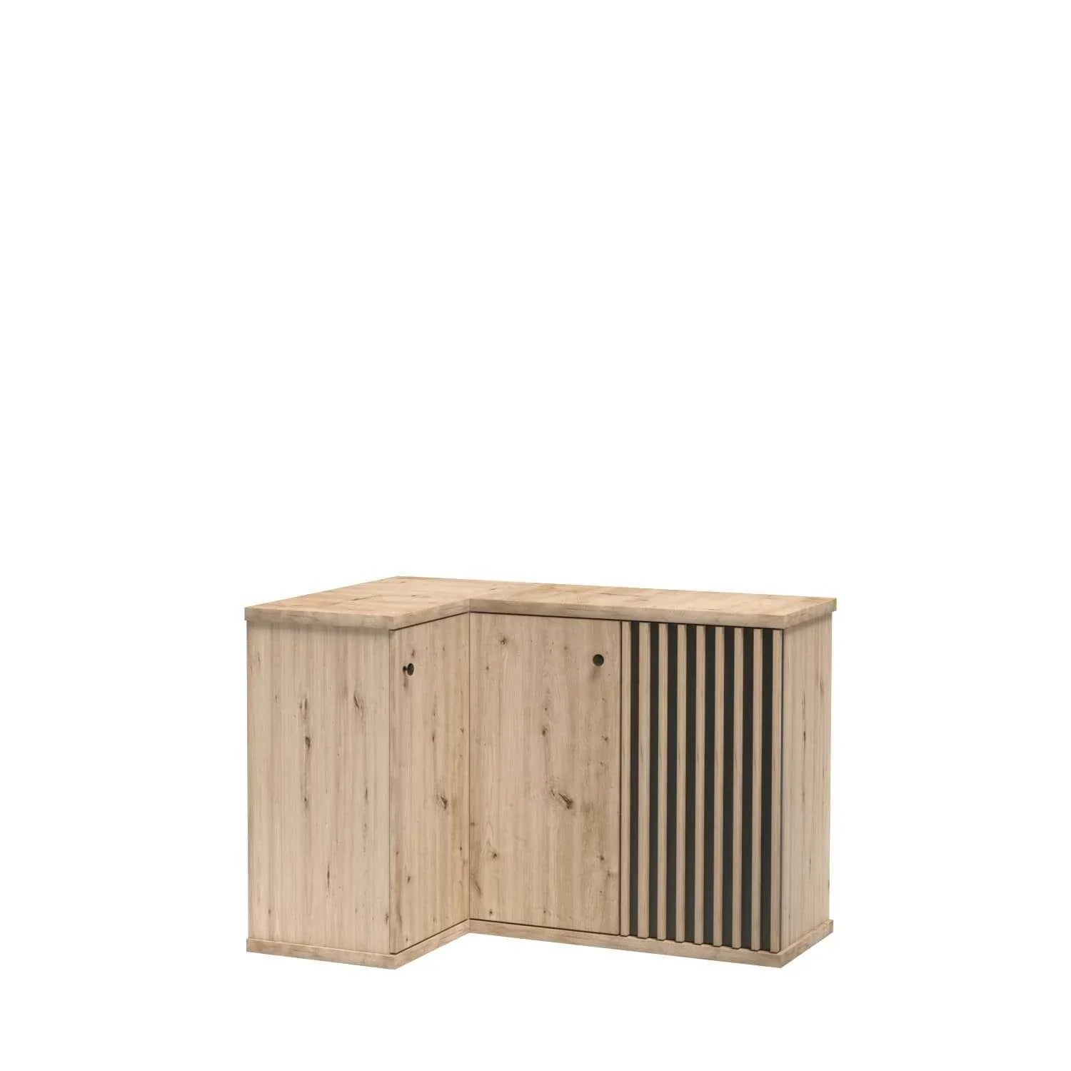 Commode, Buffet d'angle reversible moderne avec lattes décoratives - Decora Home