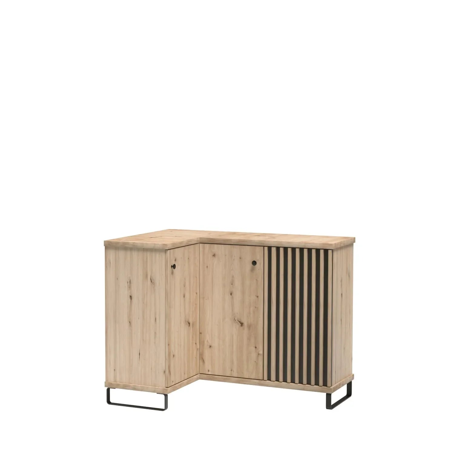 Commode, Buffet d'angle reversible moderne avec lattes décoratives - Decora Home