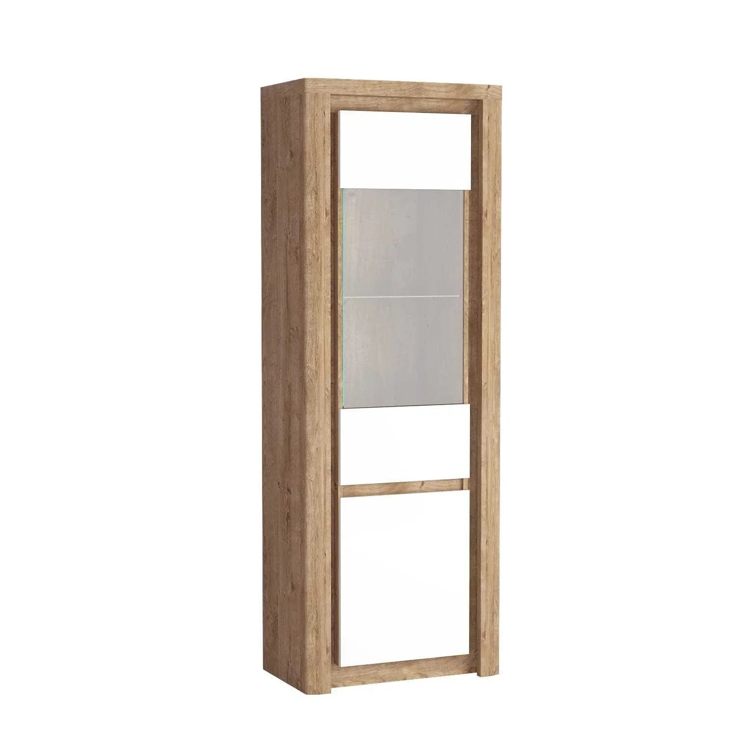 Vitrine avec Façades Blanches Brillantes, Corps Ribbeck et Éclairage LED - Decora Home