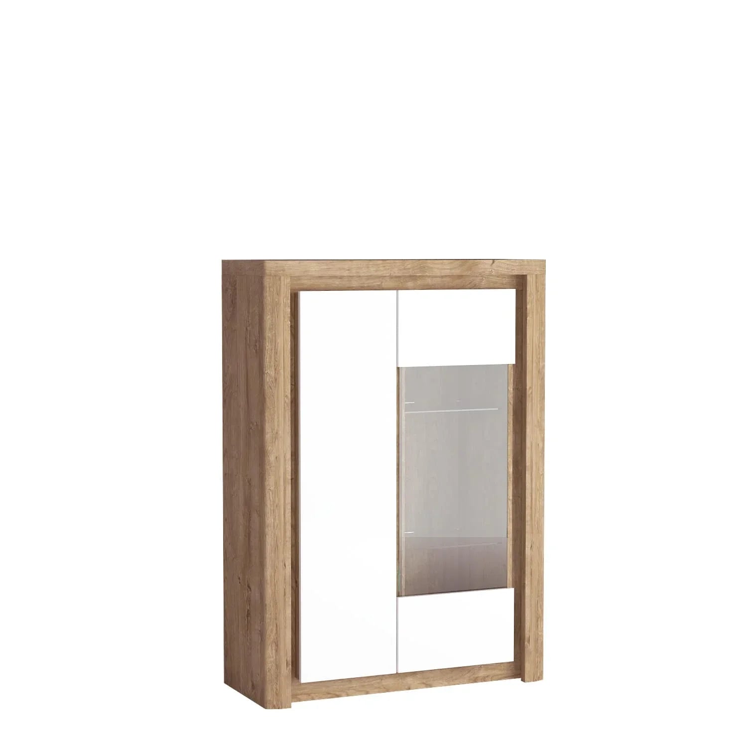 Vitrine Vitrée Ribbeck avec Façades Blanches Brillantes et Éclairage LED - Decora Home