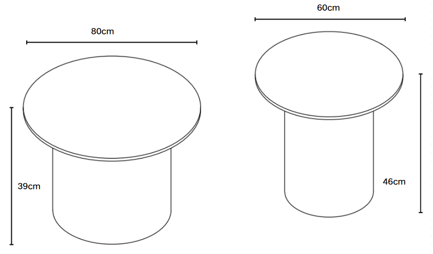 TABLE BASSE GIGOGNE MINA PIED NOIR PLATEAU CERAMIQUE MARBRE BLANC (BLB) 60x45cm + 80x38cm