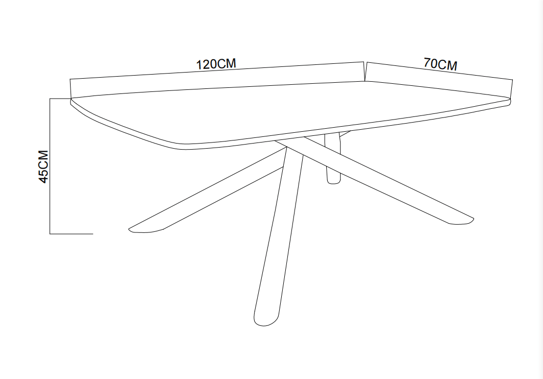 TABLE BASSE NYSA PIED METAL NOIR CERAMIQUE TRAVERTIN MAT 120