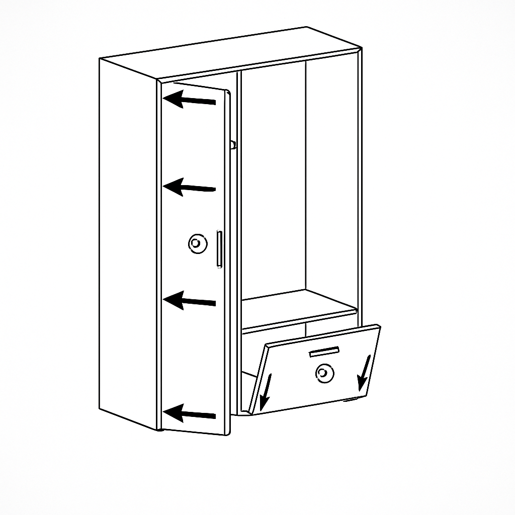 Armoire de Couloir avec Miroir – 120 cm – Rangement Chaussures & Cintres