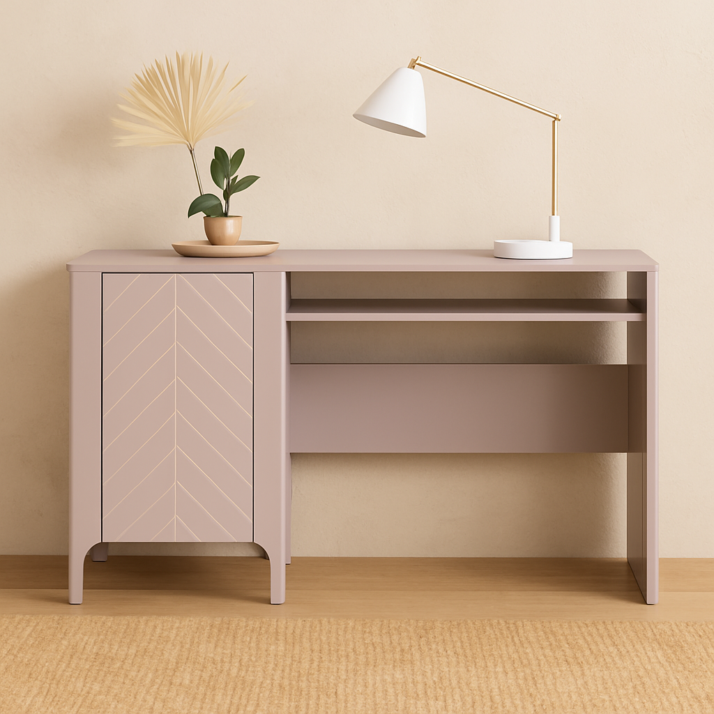 Bureau avec Armoire Intégrée et Façade à Chevrons