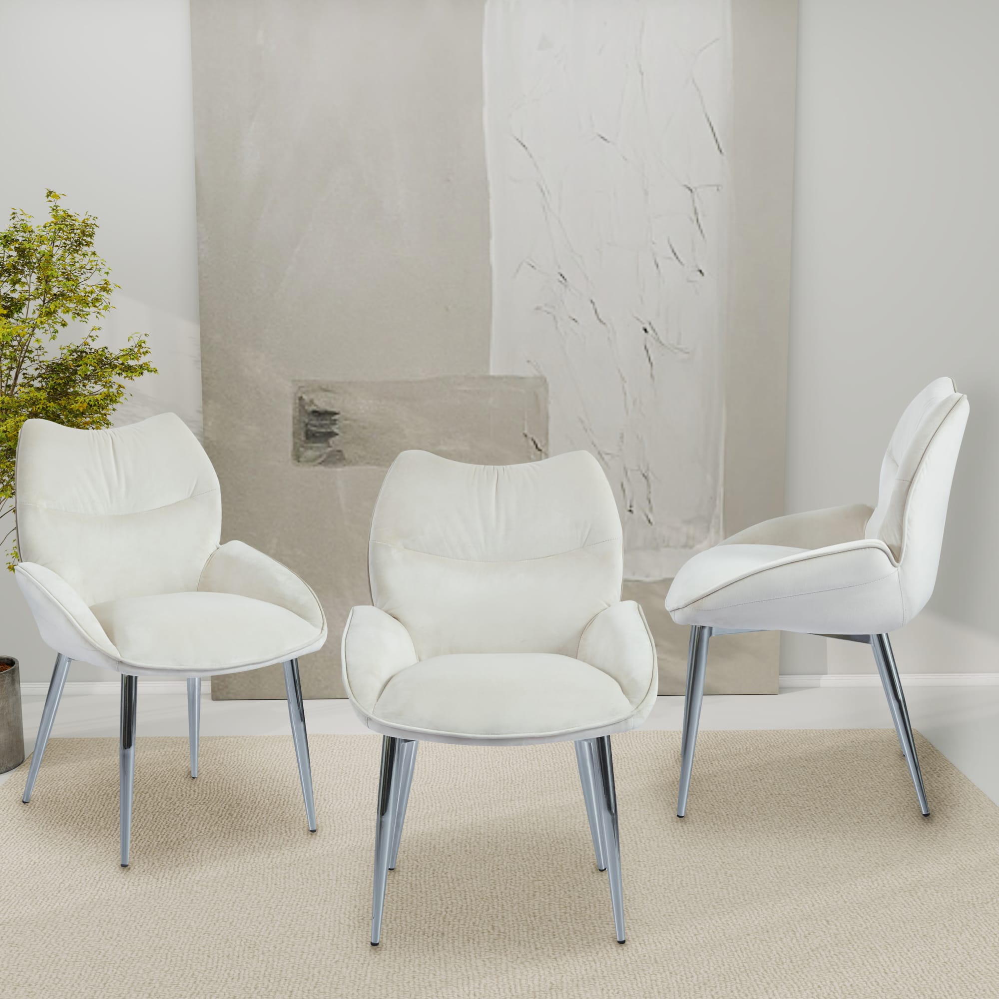 CHAISE LOHA PIED CHROME BEIGE