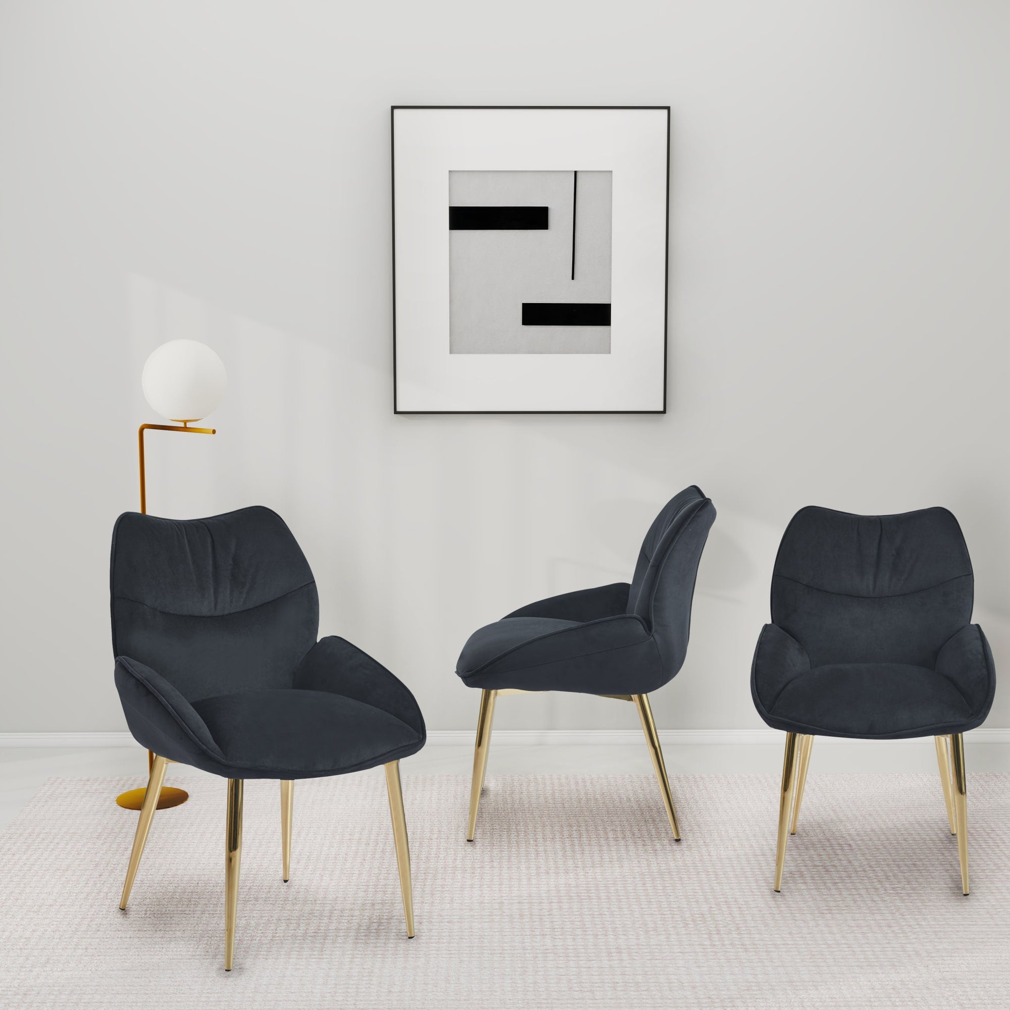 CHAISE LOHA PIED GOLD NOIR