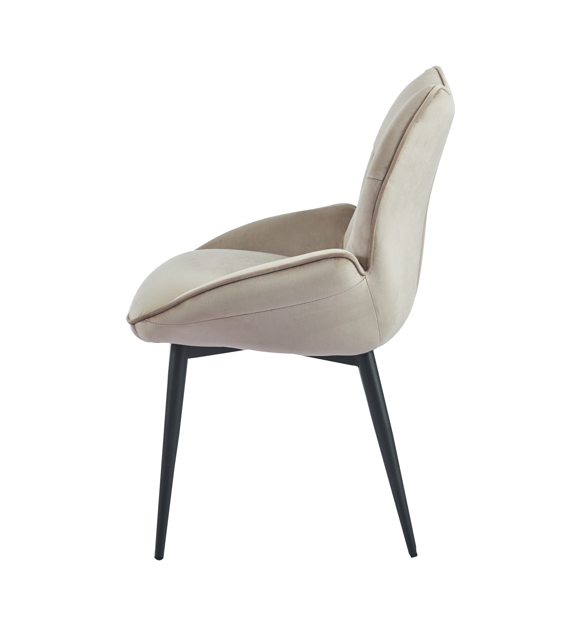 CHAISE LOHA PIED METAL NOIR TAUPE