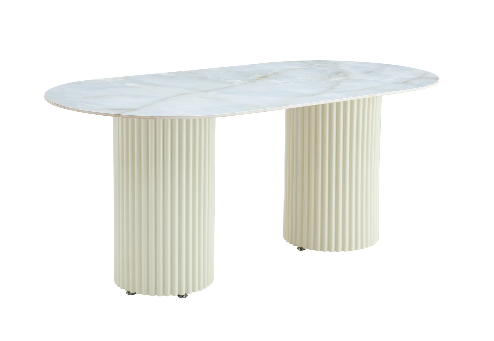 TABLE A MANGER KEYSHA BEIGE CERAMIQUE MOKA 180x90cm