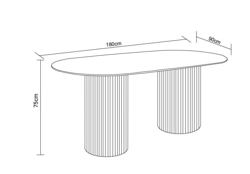 TABLE A MANGER KEYSHA BEIGE CERAMIQUE MOKA 180x90cm
