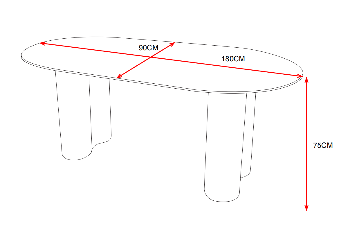 Table VENEZIA plateau céramique marbré blanc L 180 cm