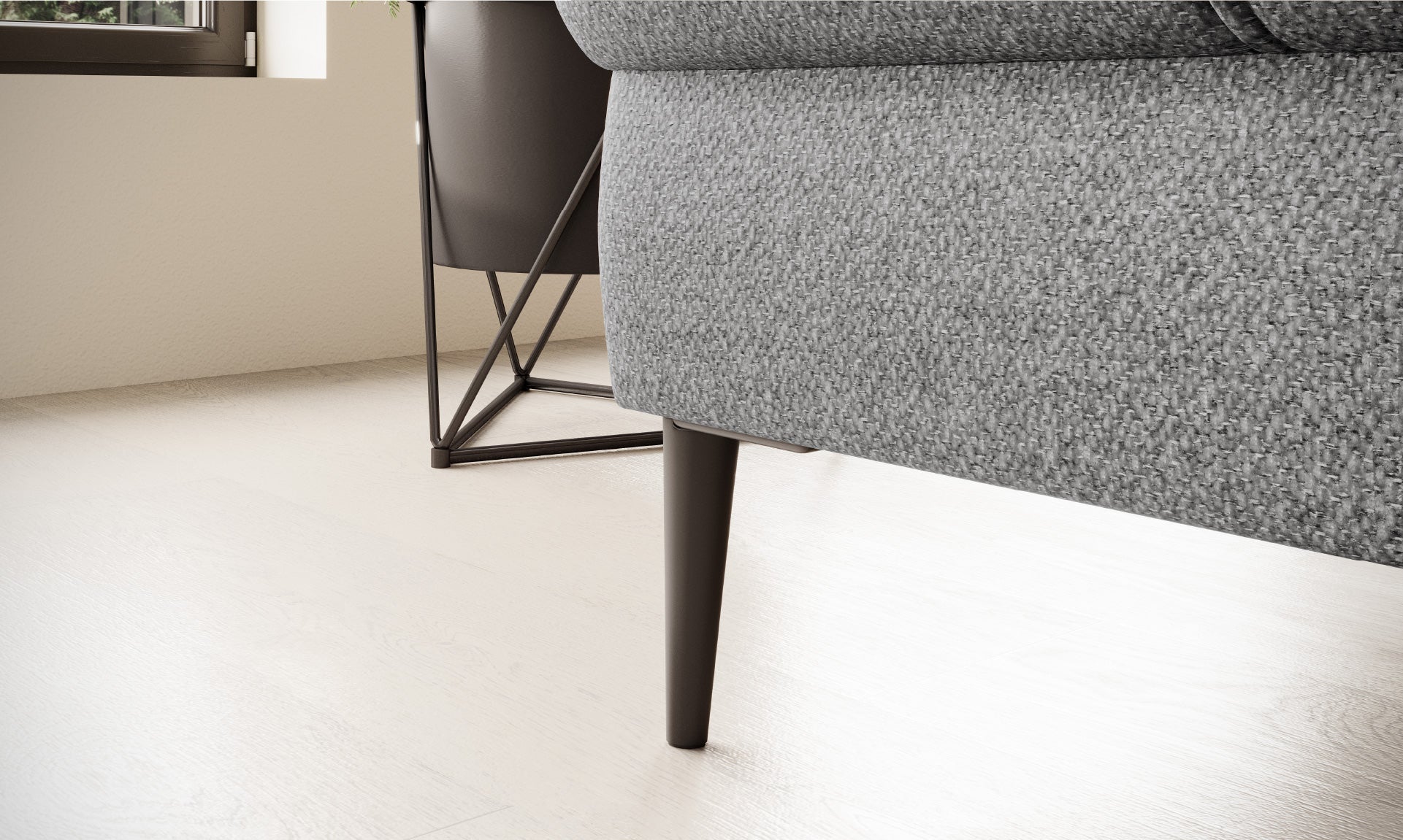 Canapé d’angle convertible moderne avec système d’ouverture DELFIN et dossier coulissant - Decora Home