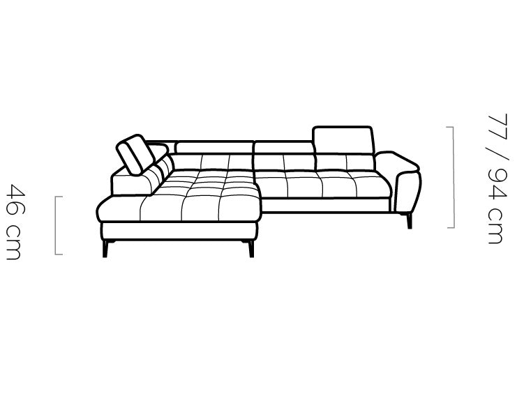 Canapé d’angle convertible moderne avec système d’ouverture DELFIN et dossier coulissant - Decora Home