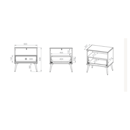 Table de Nuit Moderne Blanc Laqué Brillant avec pieds dorés