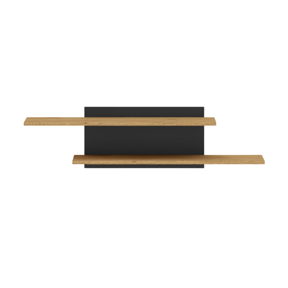 Étagère en Chêne Élégant avec Base Noire - Design Moderne et Haute Résistance - Decora Home