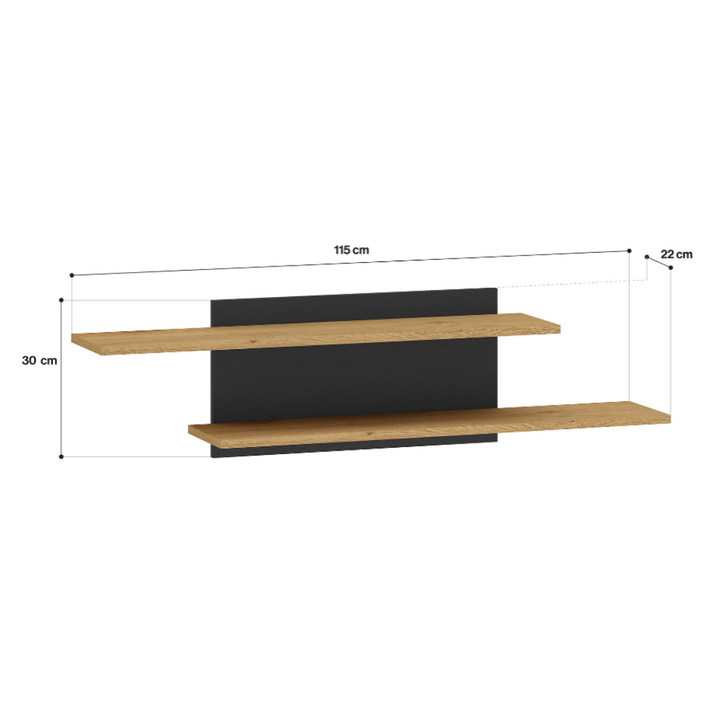 Étagère en Chêne Élégant avec Base Noire - Design Moderne et Haute Résistance - Decora Home