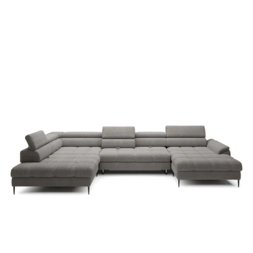 Canapé d'angle XL avec fonction lit et coffre de rangement intégré