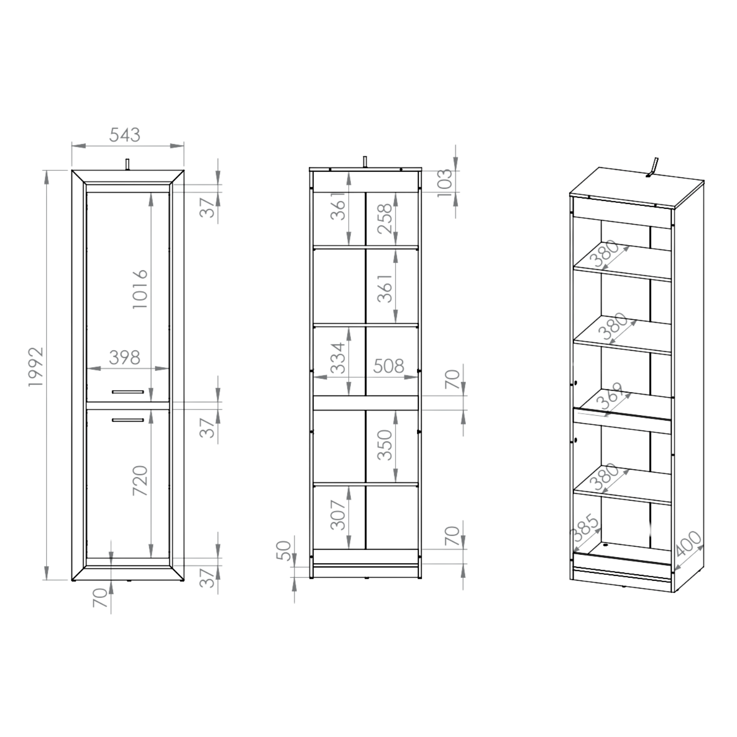 Chiffonnier Moderne en Chêne de Lefkas et Noir – Compact, Robuste et Élégant avec Montage Réversible - Decora Home