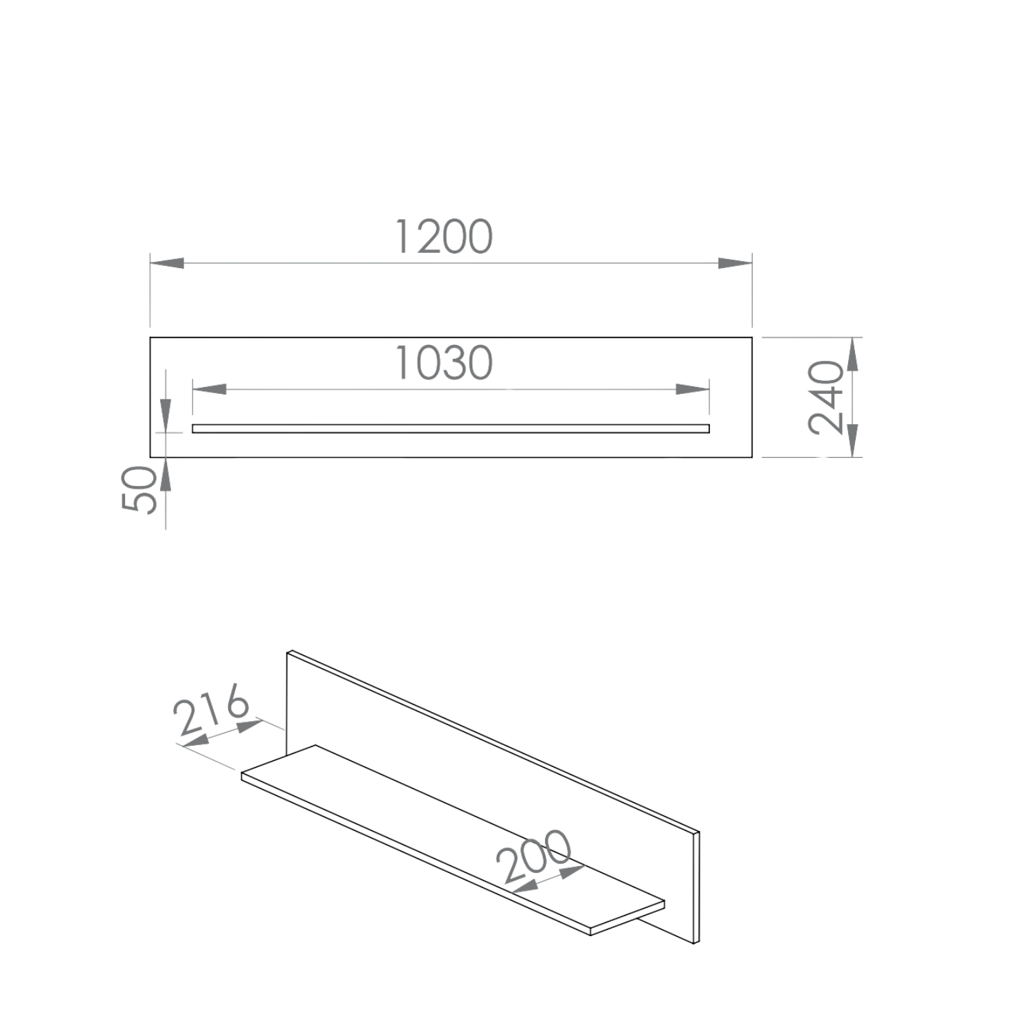 Étagère Moderne en Bleu Foncé et Labrador avec Bordure ABS - Élégance et Durabilité - Decora Home