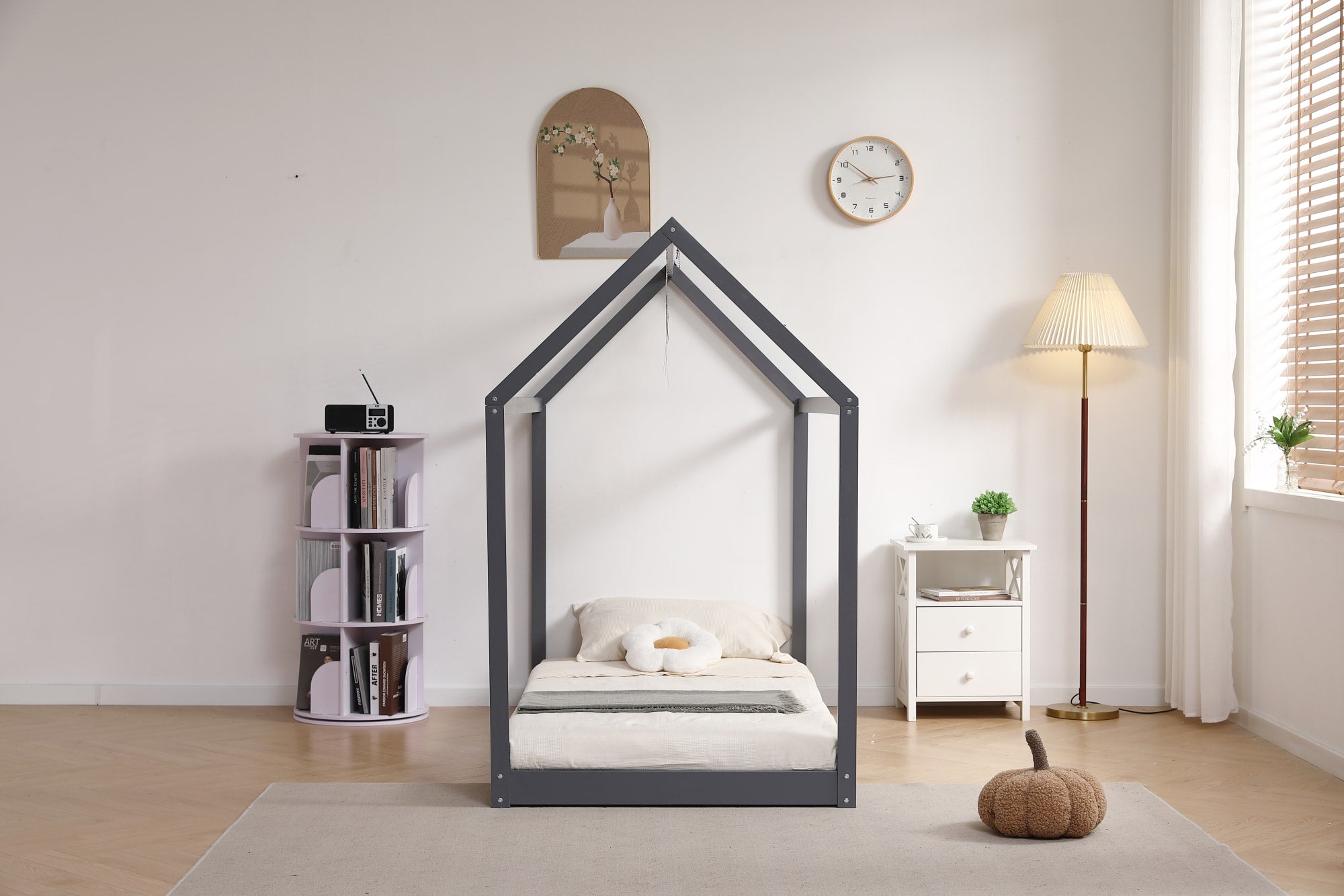 Lit cabane ROBINSON en bois 90x190 cm avec sommier intégré