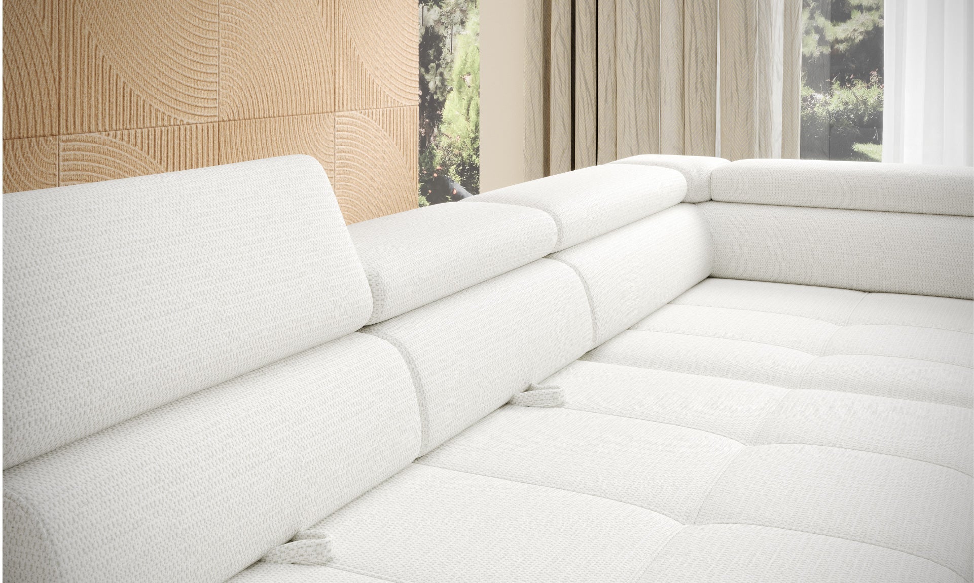 Canapé d’angle spacieux avec couchage et rangement intégré - Decora Home