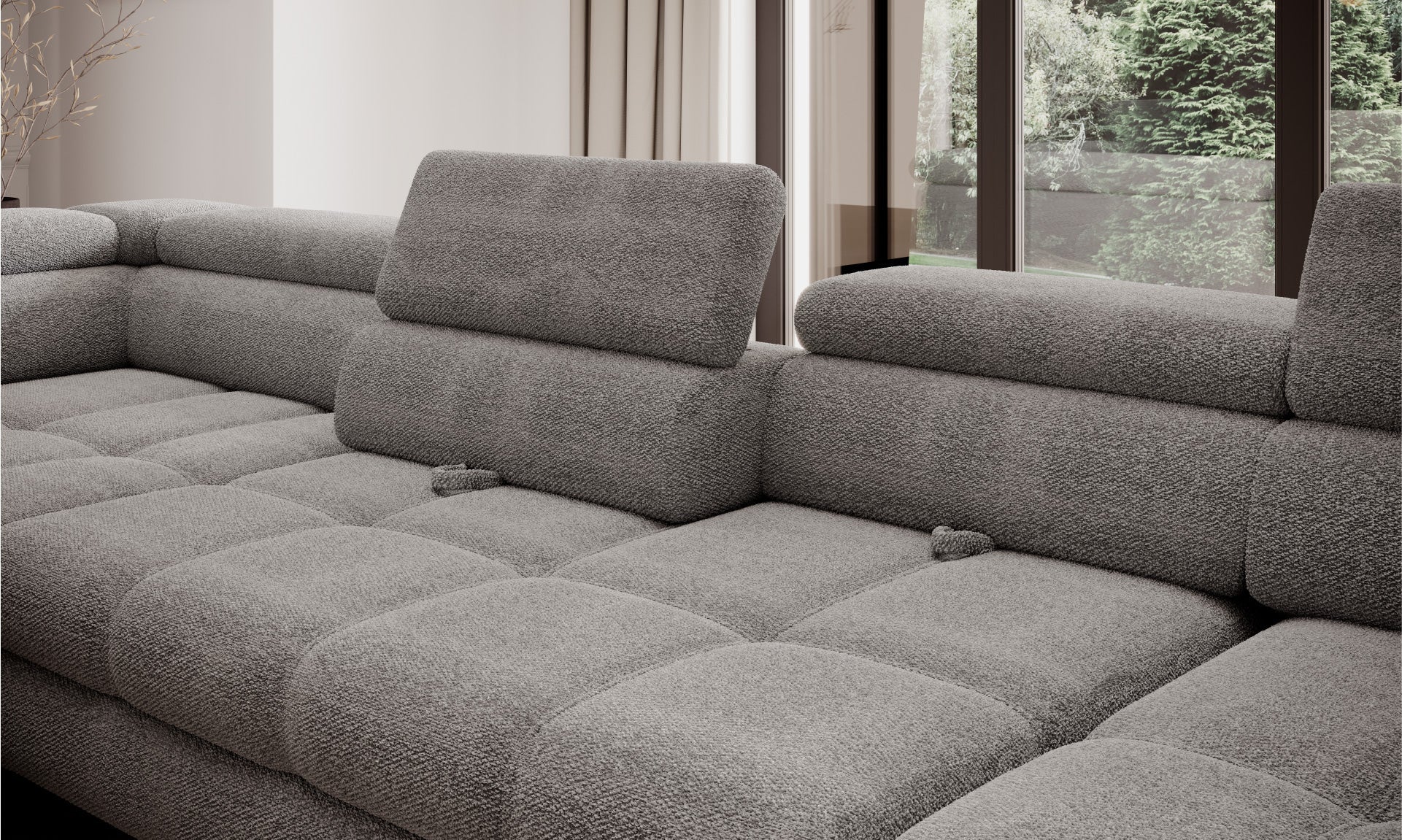 Canapé d'angle XL avec fonction lit et coffre de rangement intégré - Decora Home
