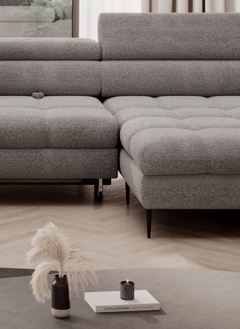 Canapé d'angle XL avec fonction lit et coffre de rangement intégré - Decora Home