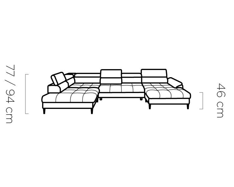 Canapé d'angle XL avec fonction lit et coffre de rangement intégré - Decora Home