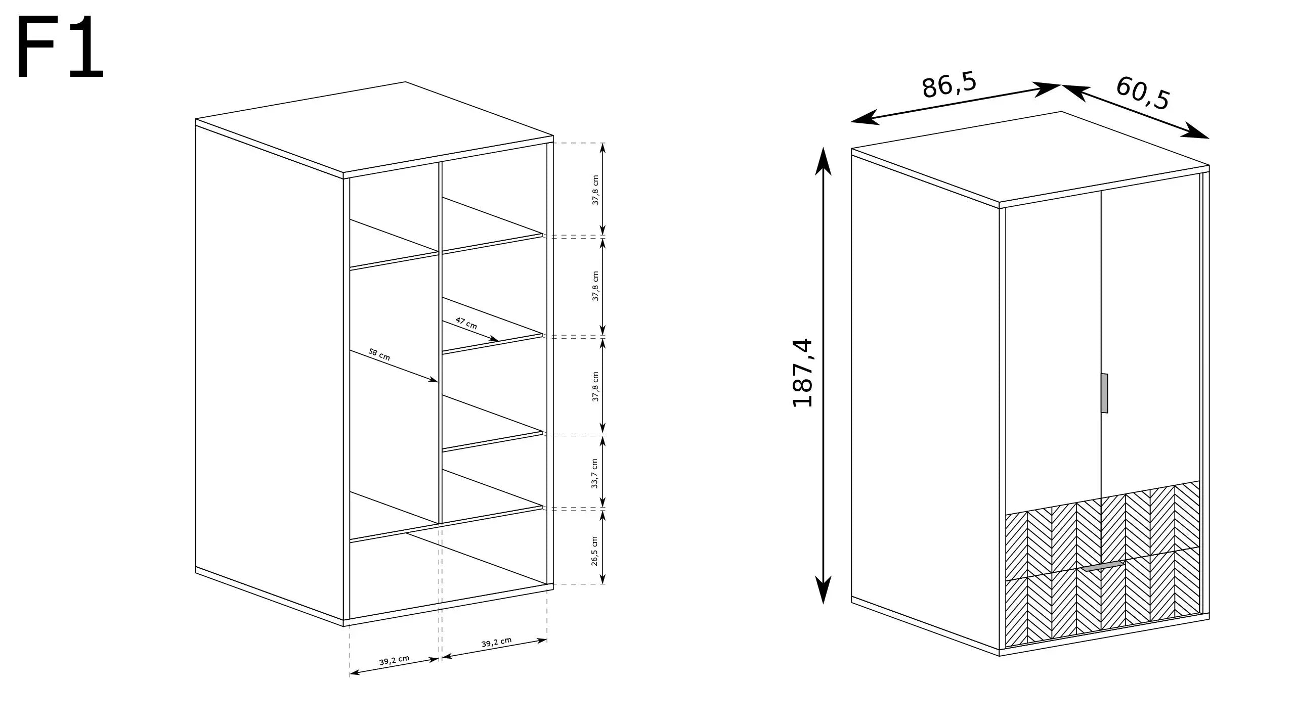 Armoire 2 Portes en Chêne Caramel avec Grand Tiroir Spacieux - Decora Home