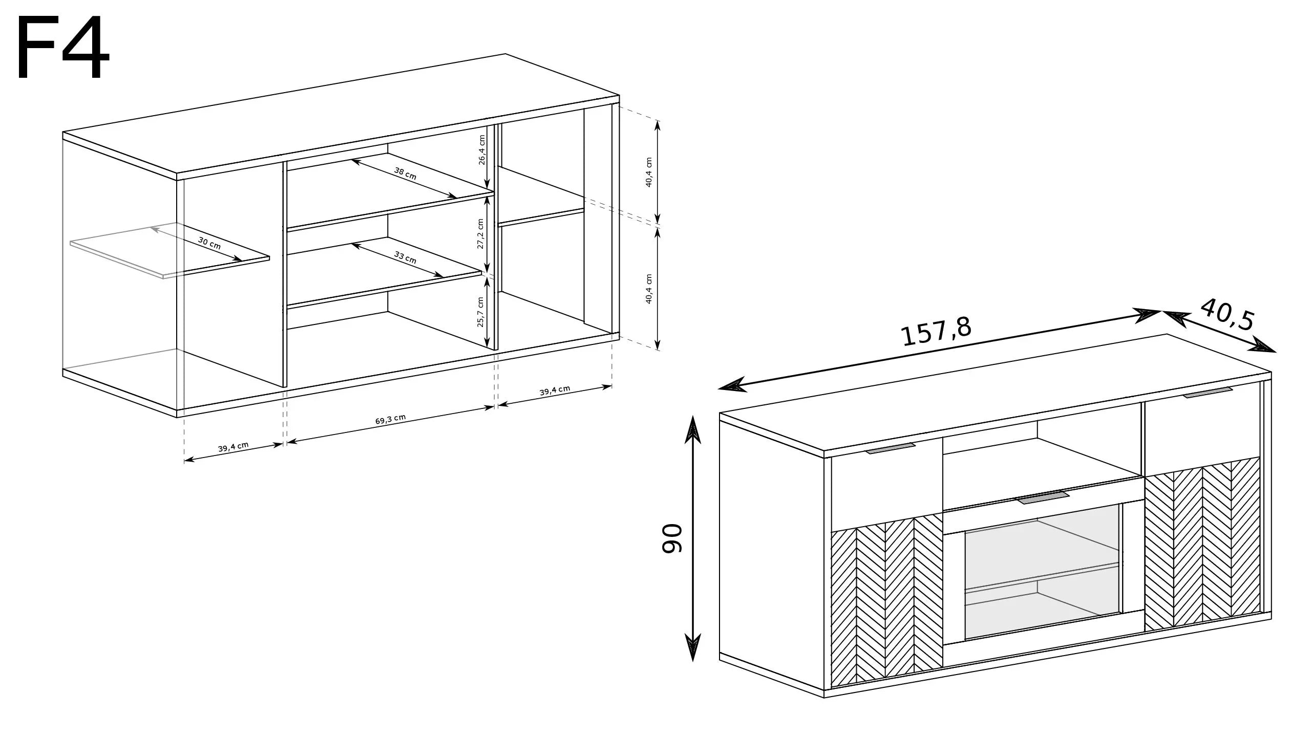 Commode, Buffet Pratique en Chêne Caramel avec Armoires et Étagères - Decora Home