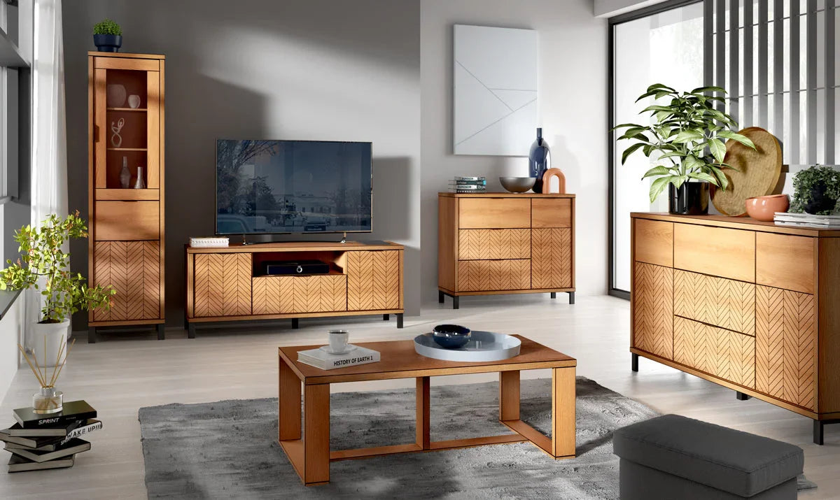 Bureau en Chêne Caramel avec Étagère Coulissante - Decora Home