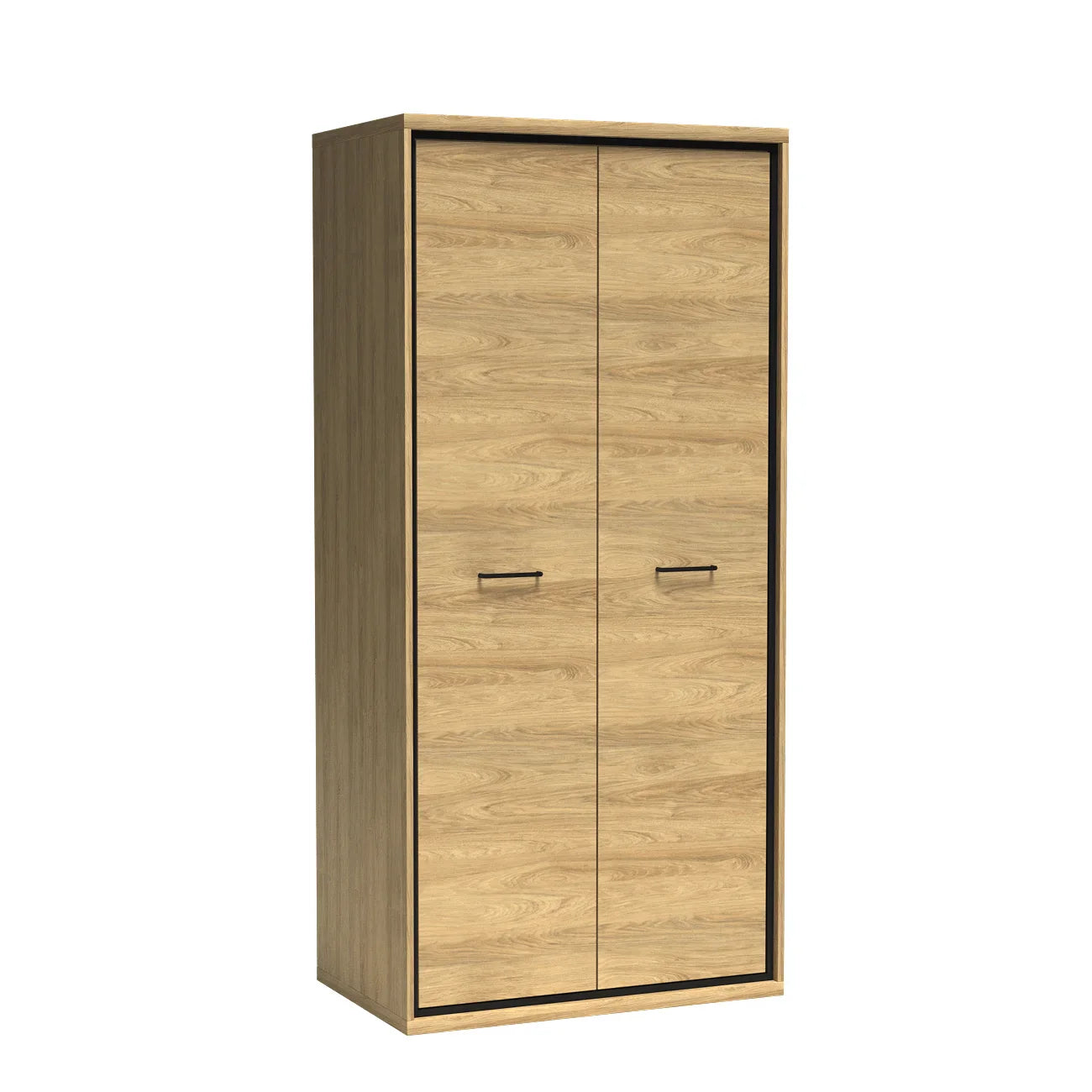 Armoire spacieuse à deux portes avec poignées noires|Destockage Express|Decora Home