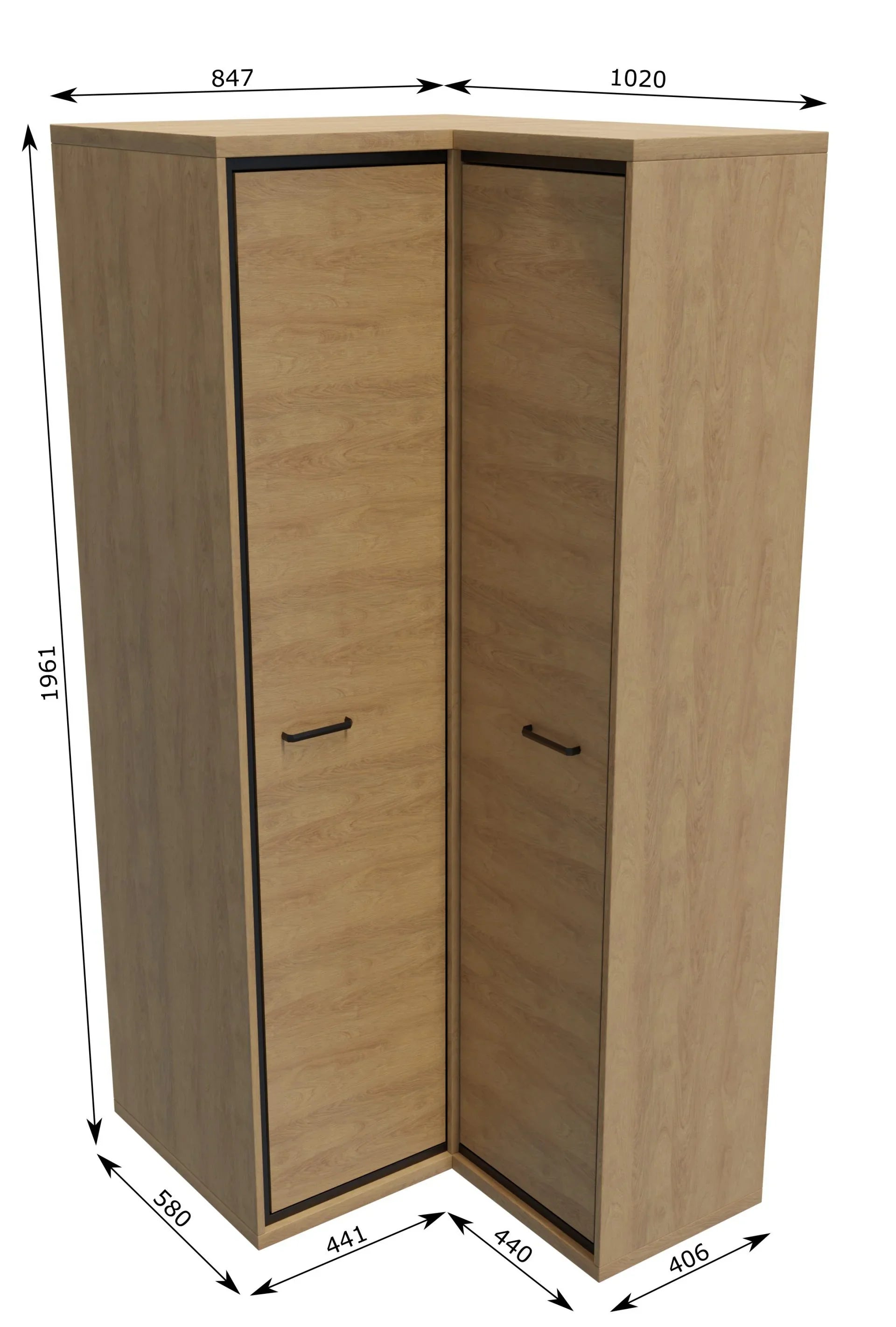 Armoire d'Angle à Deux Portes avec Espace de Rangement Pratique - Decora Home