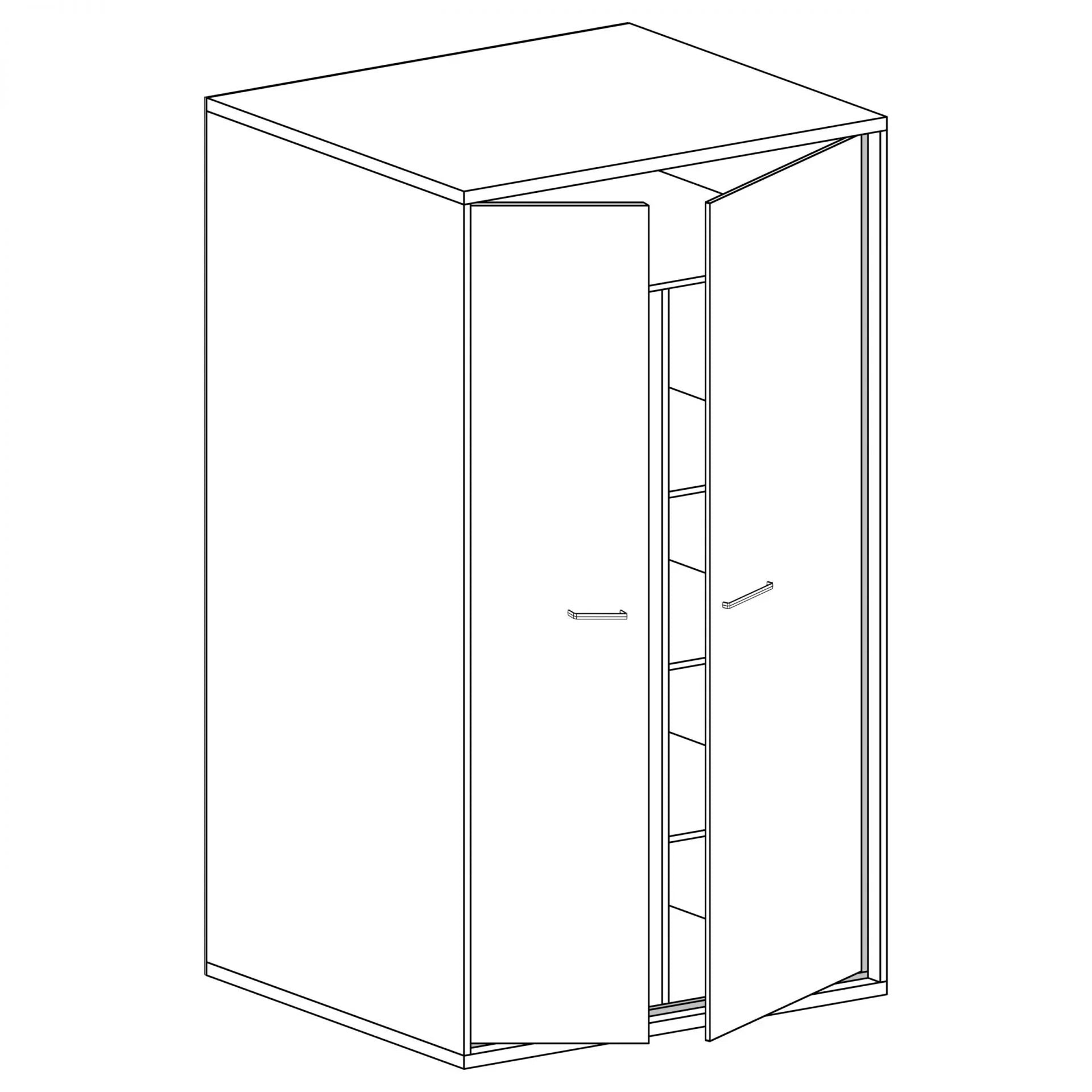 Armoire spacieuse à deux portes avec poignées noires - Decora Home