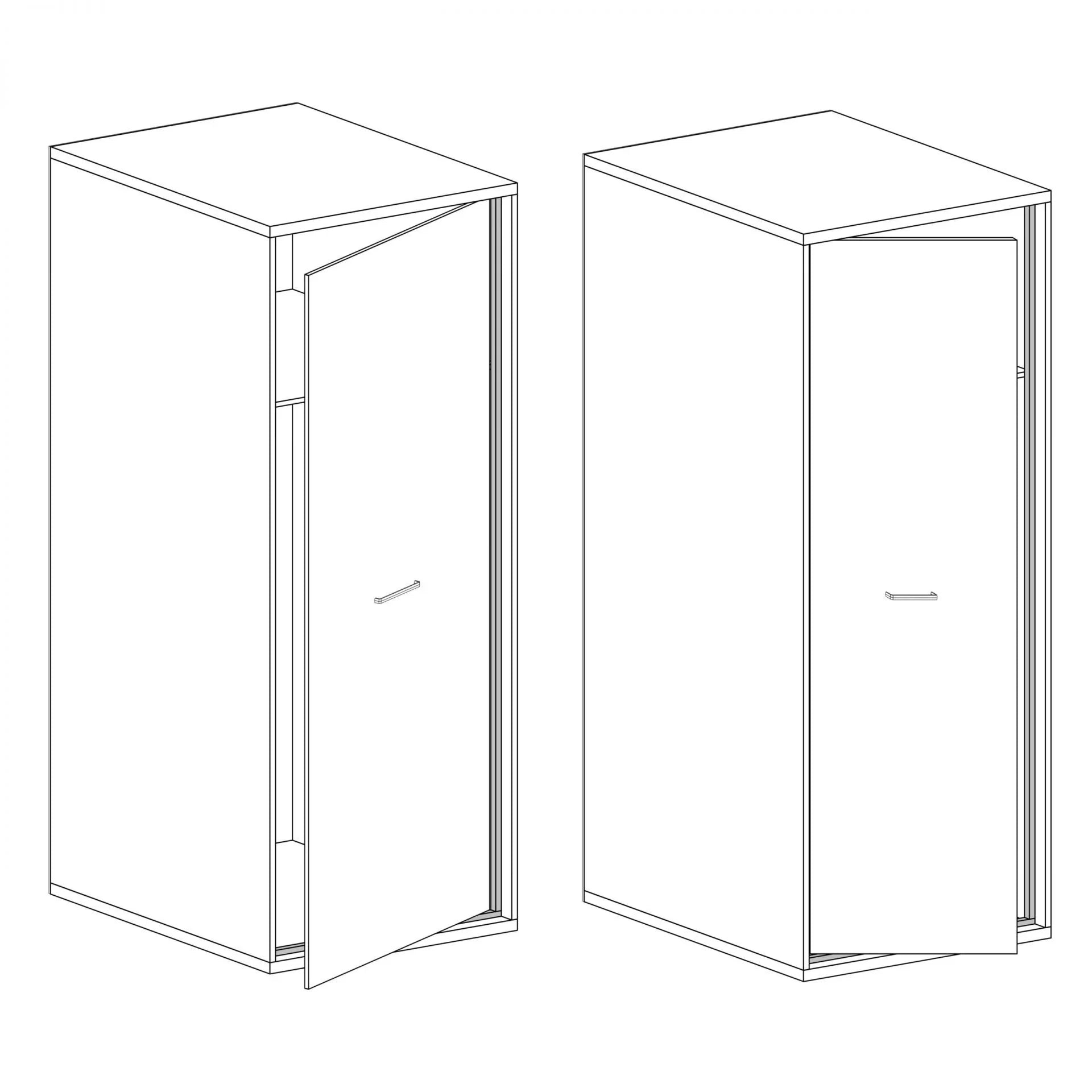 Armoire spacieuse à deux portes avec poignées noires - Decora Home