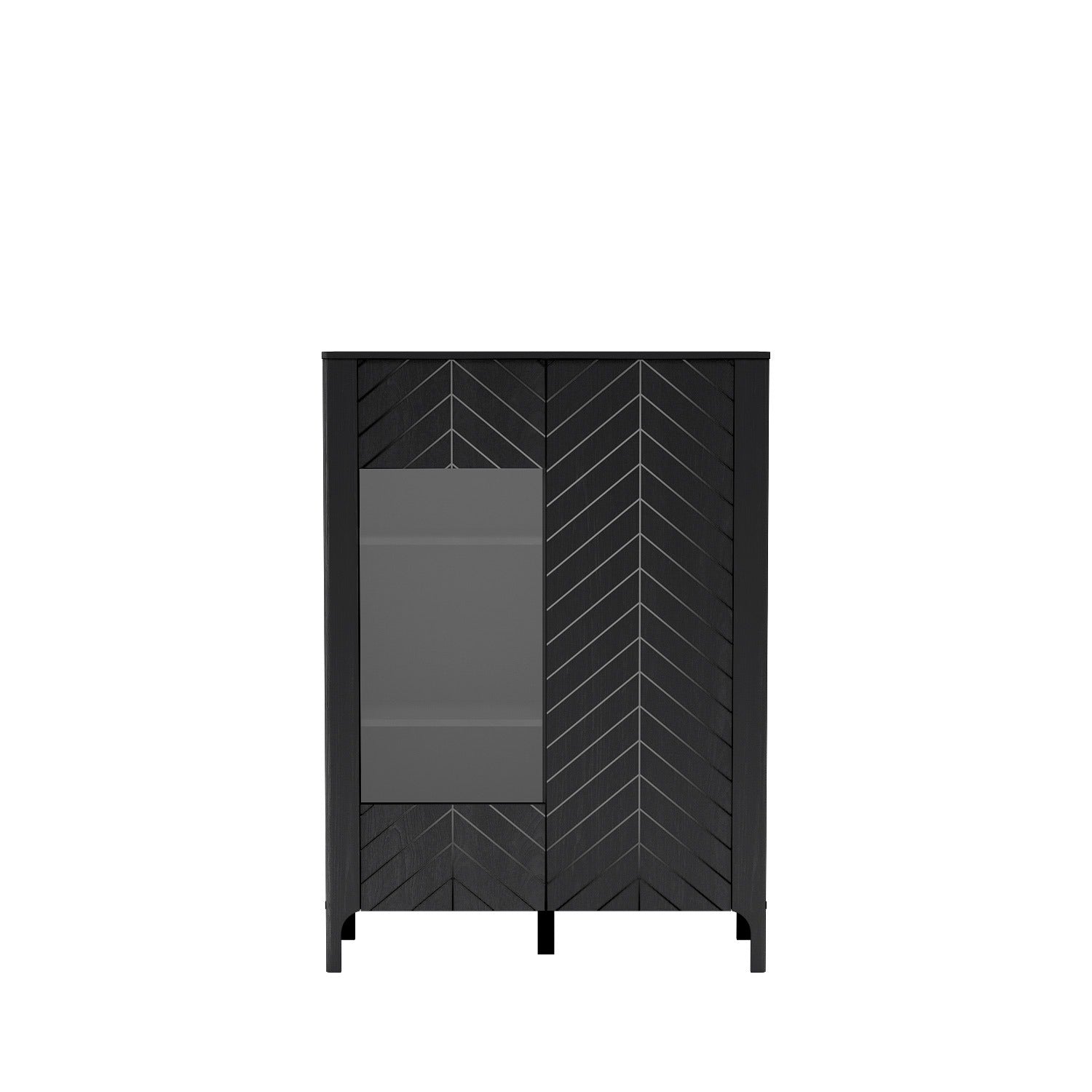 Vitrine Moderne avec Motif à Chevrons et Étages Spacieux - Decora Home