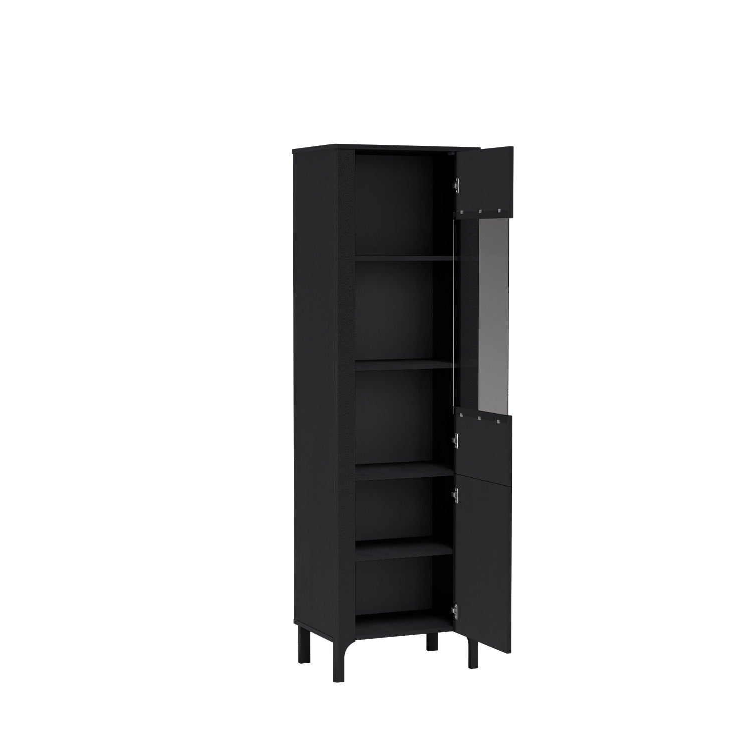 Vitrine Moderne avec Portes Vitrées et Étages Spacieux - Decora Home